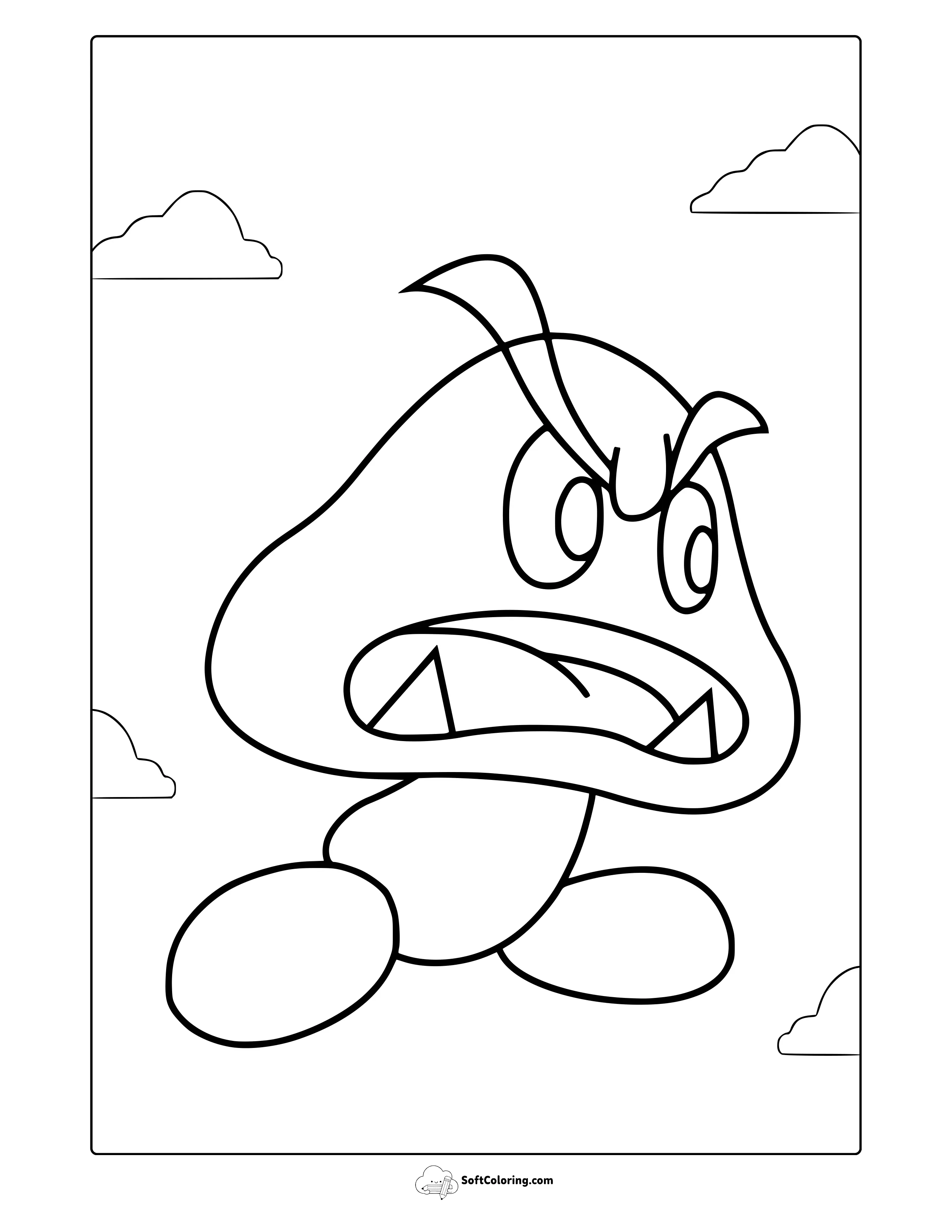 Goomba From Mario Coloring Page