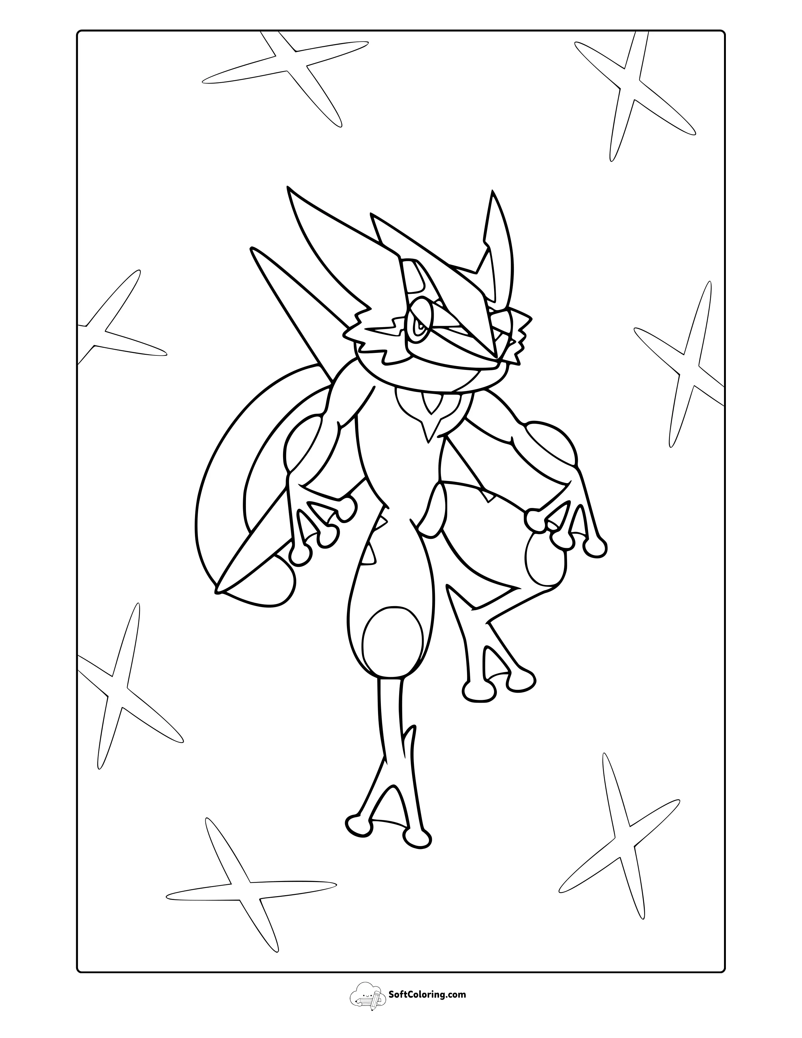 Greninja Pokemon Coloring Page