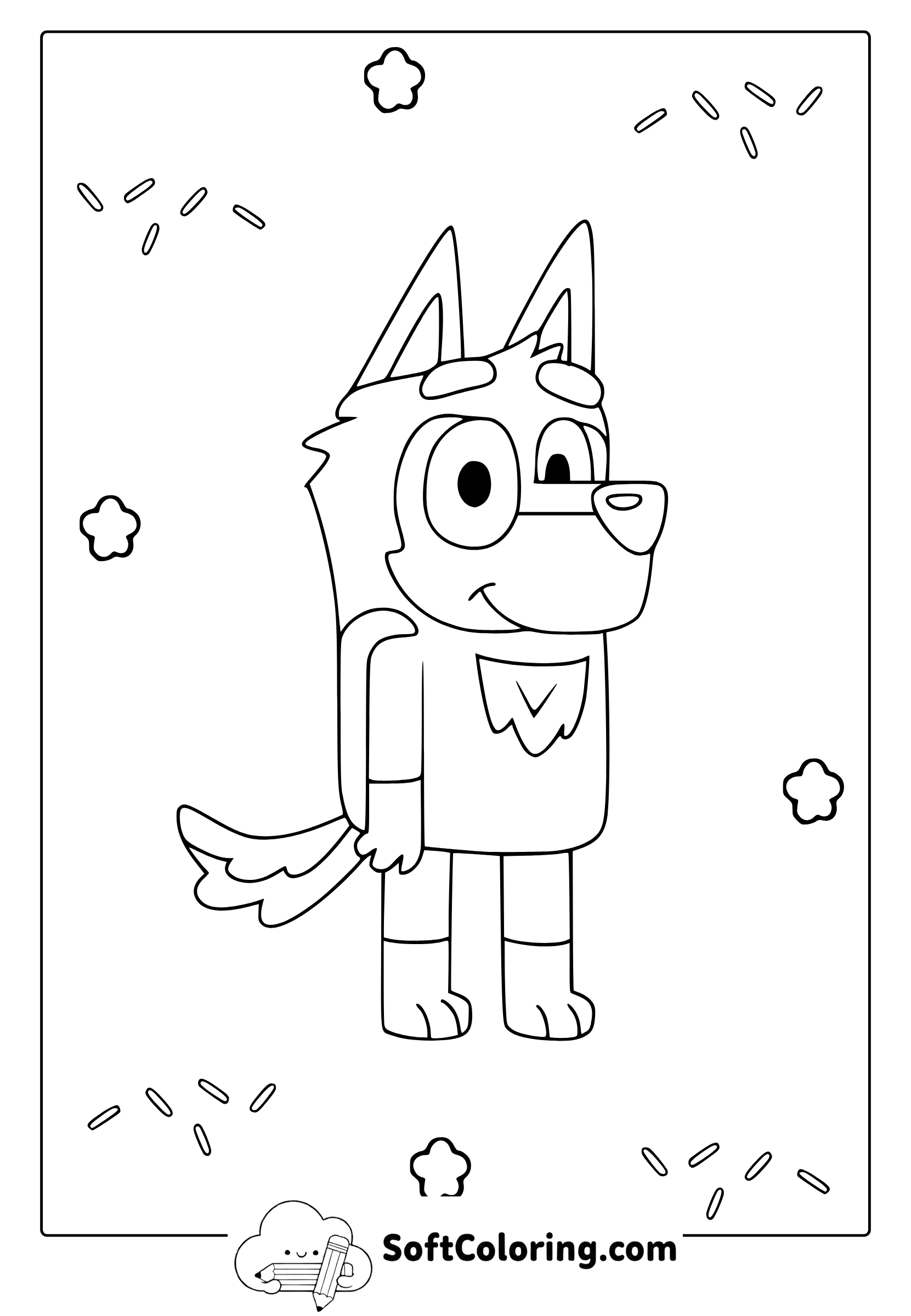 Gruber From Bluey Coloring Page