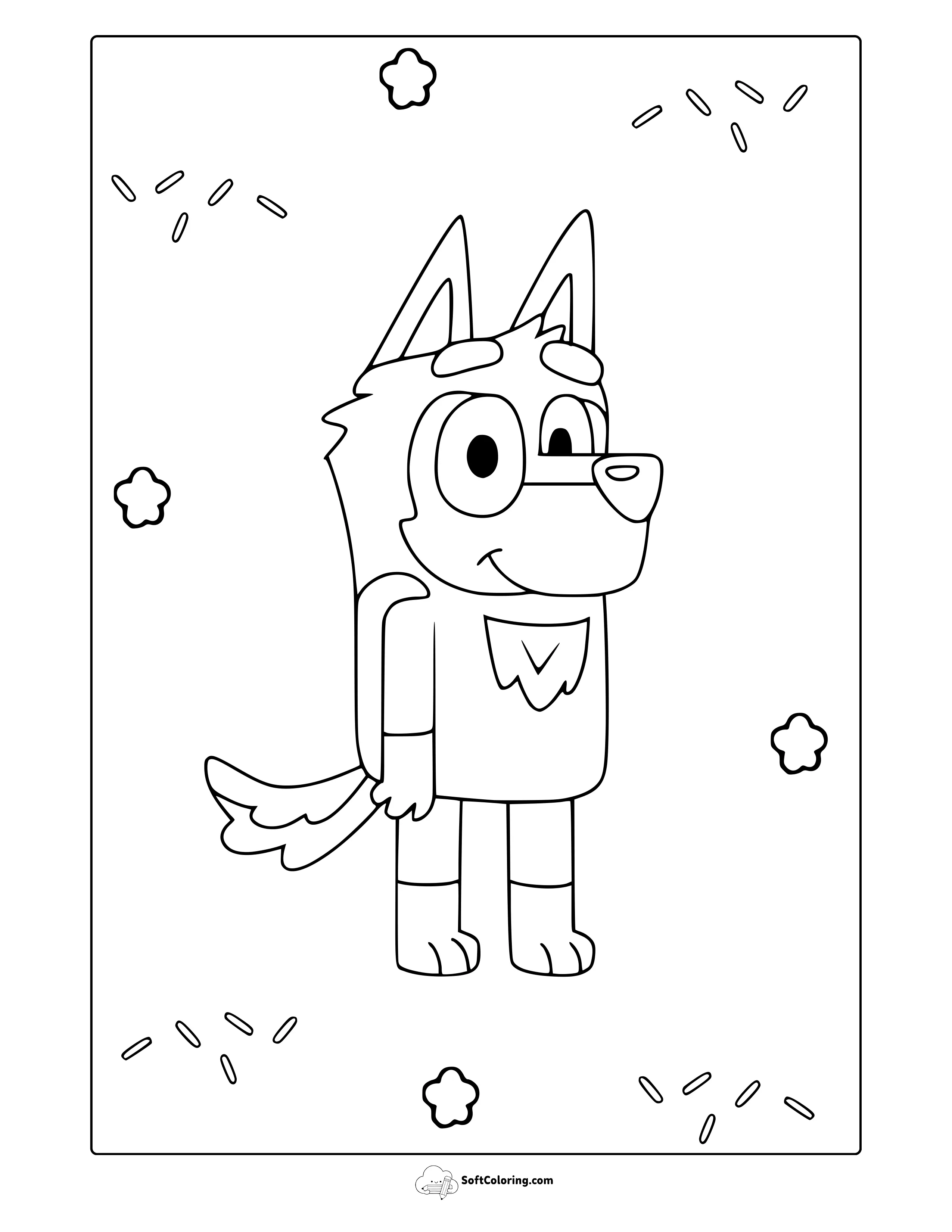 Gruber From Bluey Coloring Page