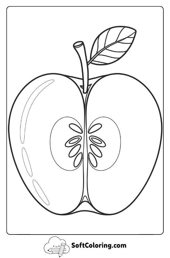 Half-Cut Apple with Hidden Seeds