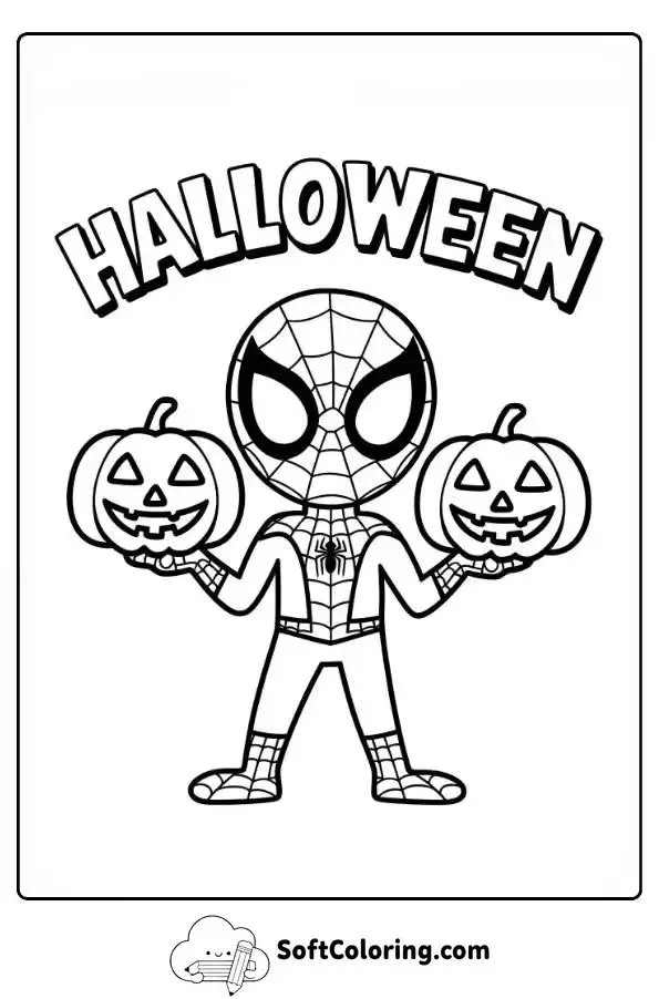 Halloween Spider-Man Coloring Page