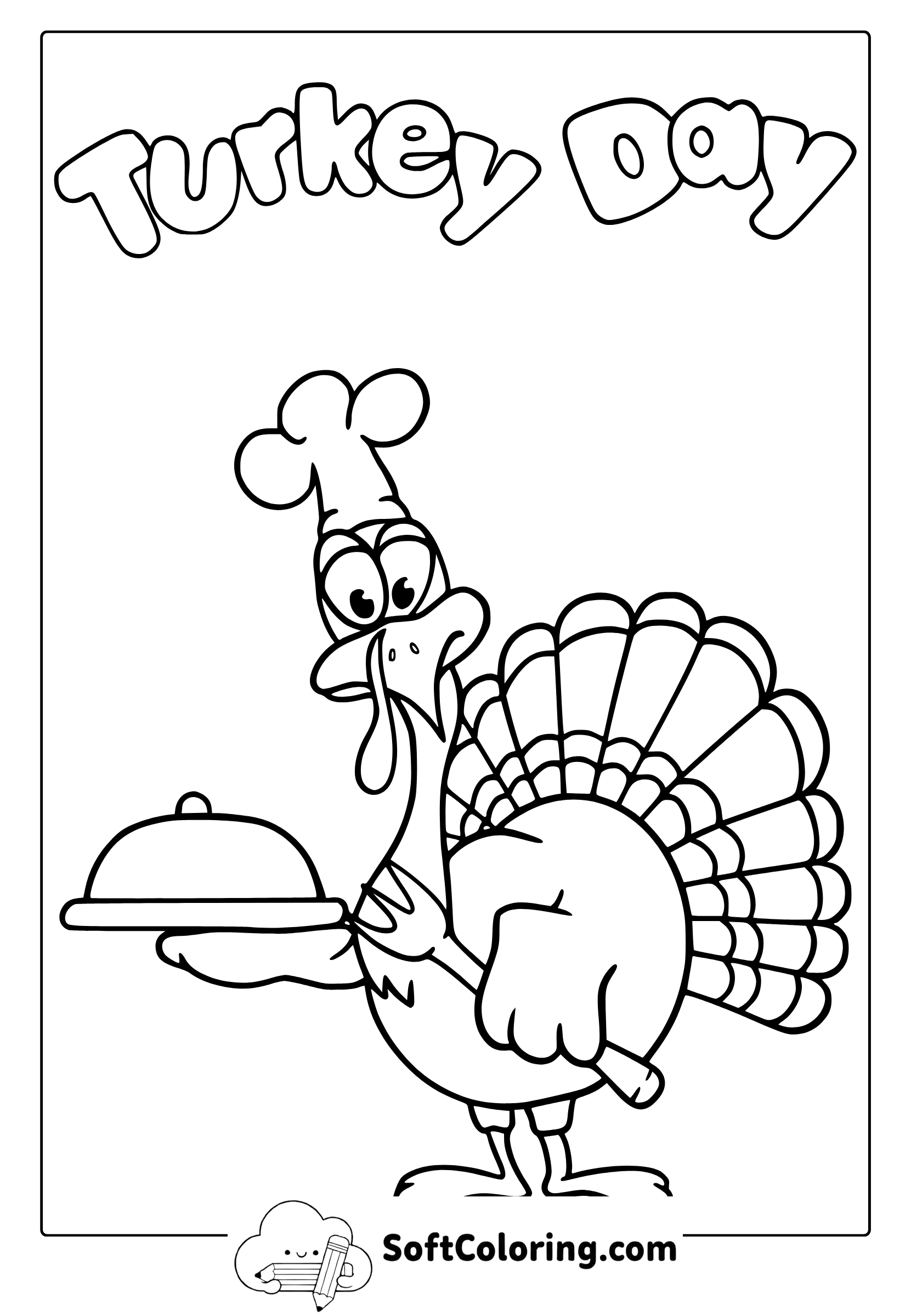 Happy Turkey Day Coloring Page