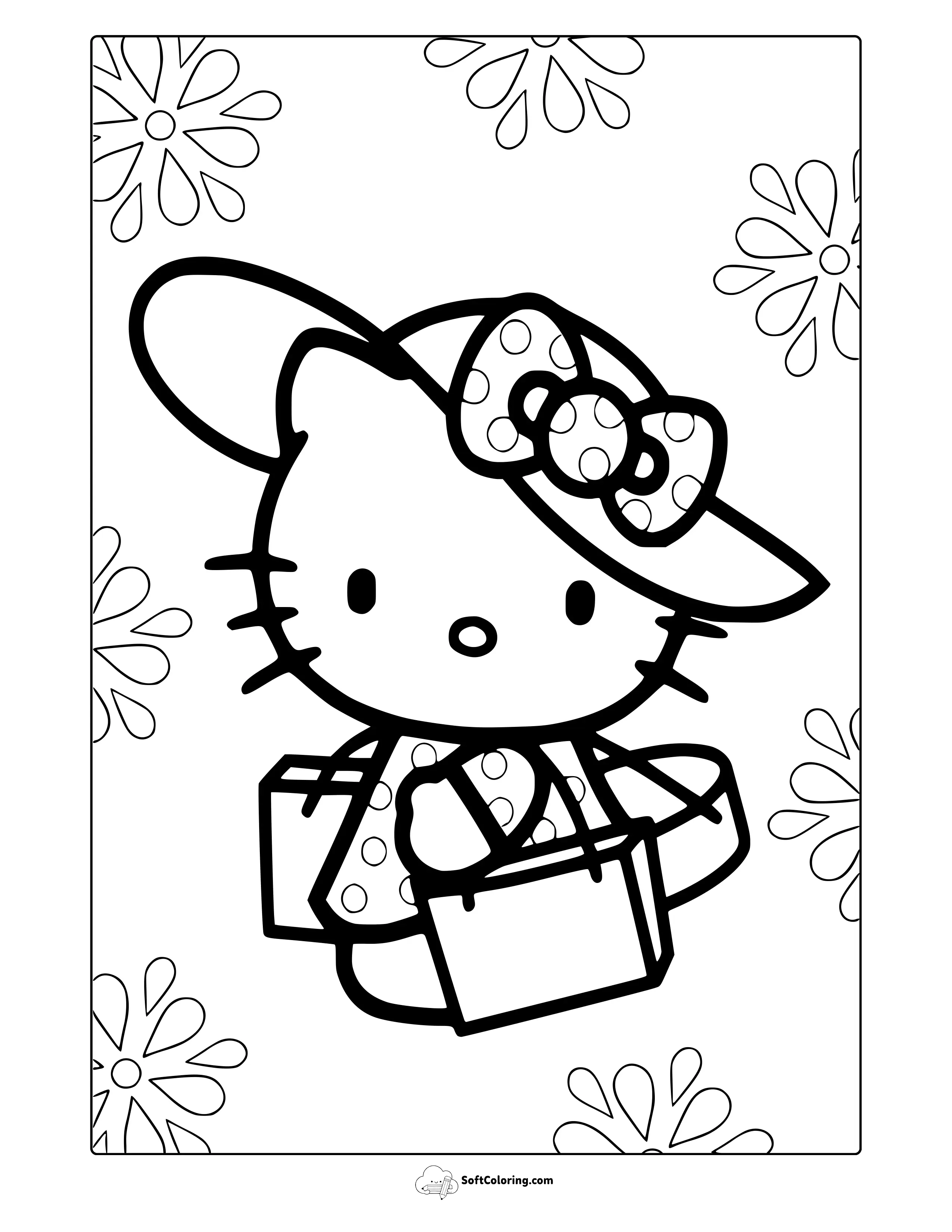 Hello Kitty Coloring Page For Adults