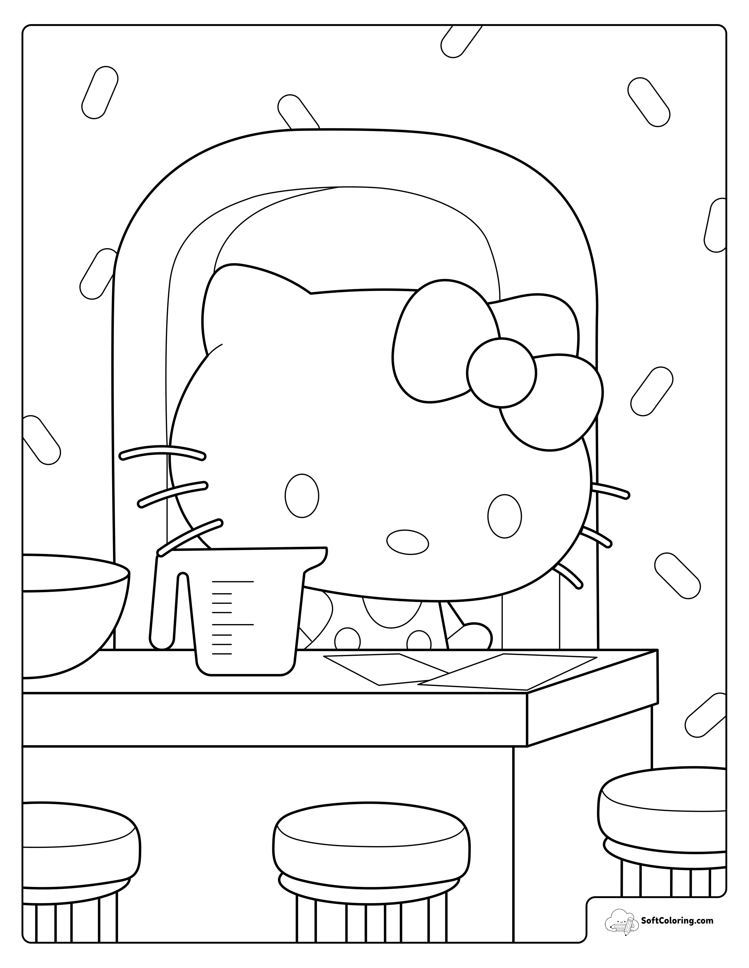 Hello Kitty Baking In The Kitchen