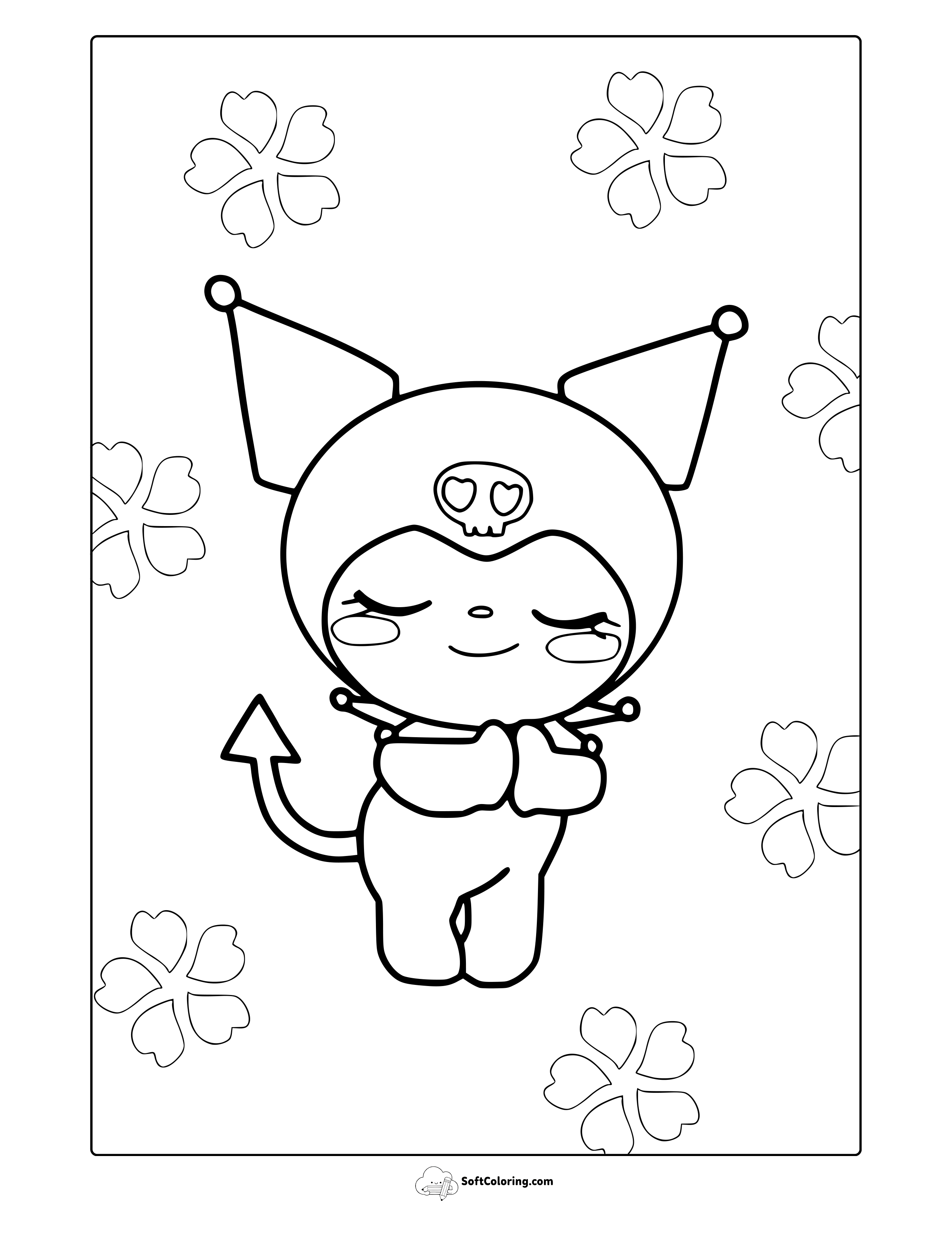 Hello Kitty Kuromi Coloring Page