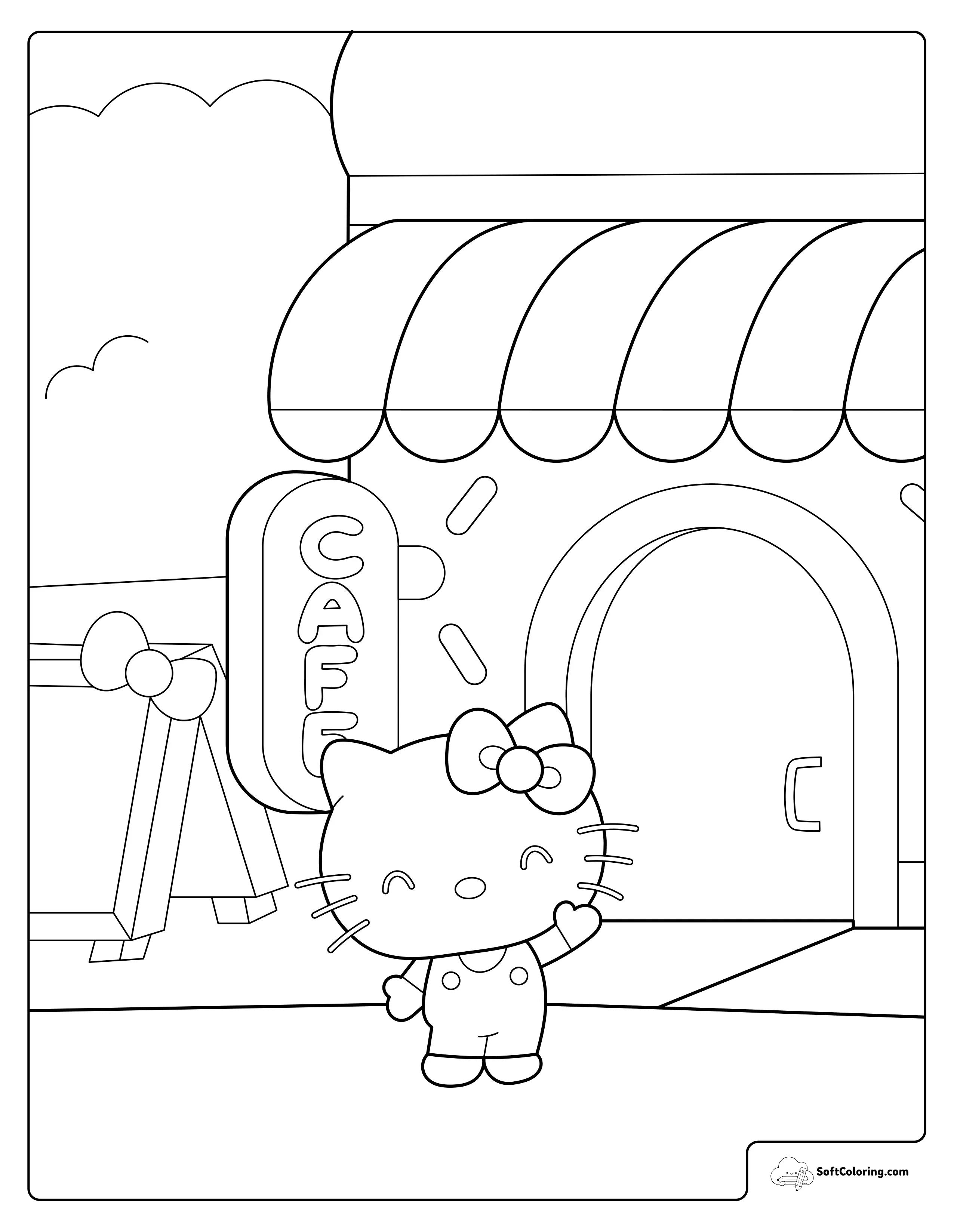 Hello Kitty Near The Cafe Entrance