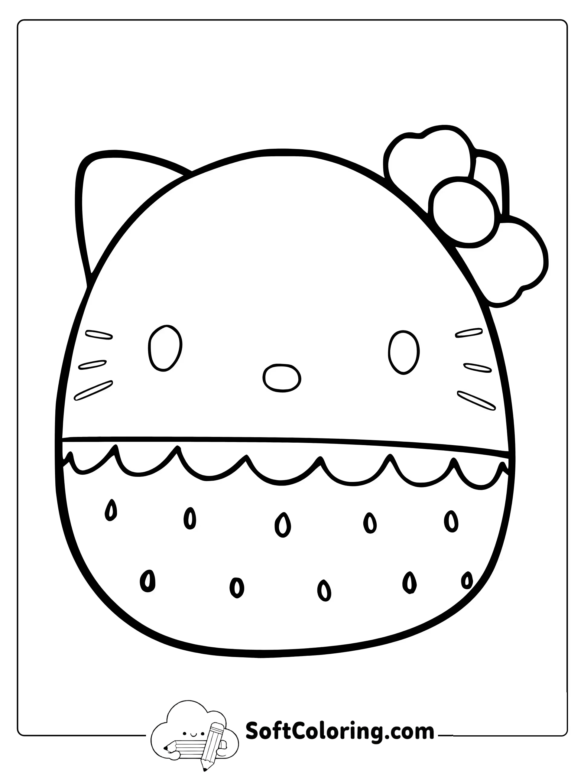 Hello Kitty Squishmallow Coloring Page