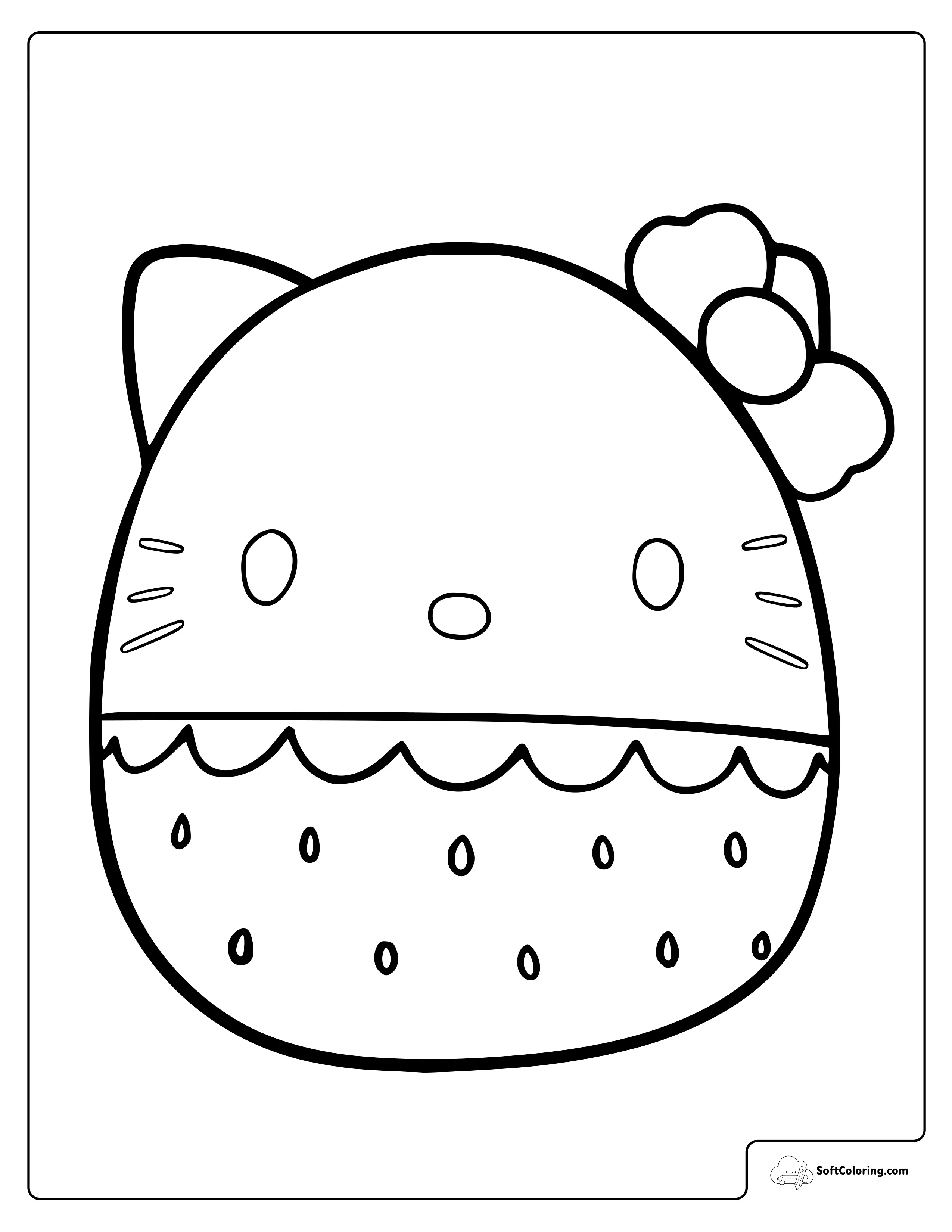 Hello Kitty Squishmallow Coloring Page