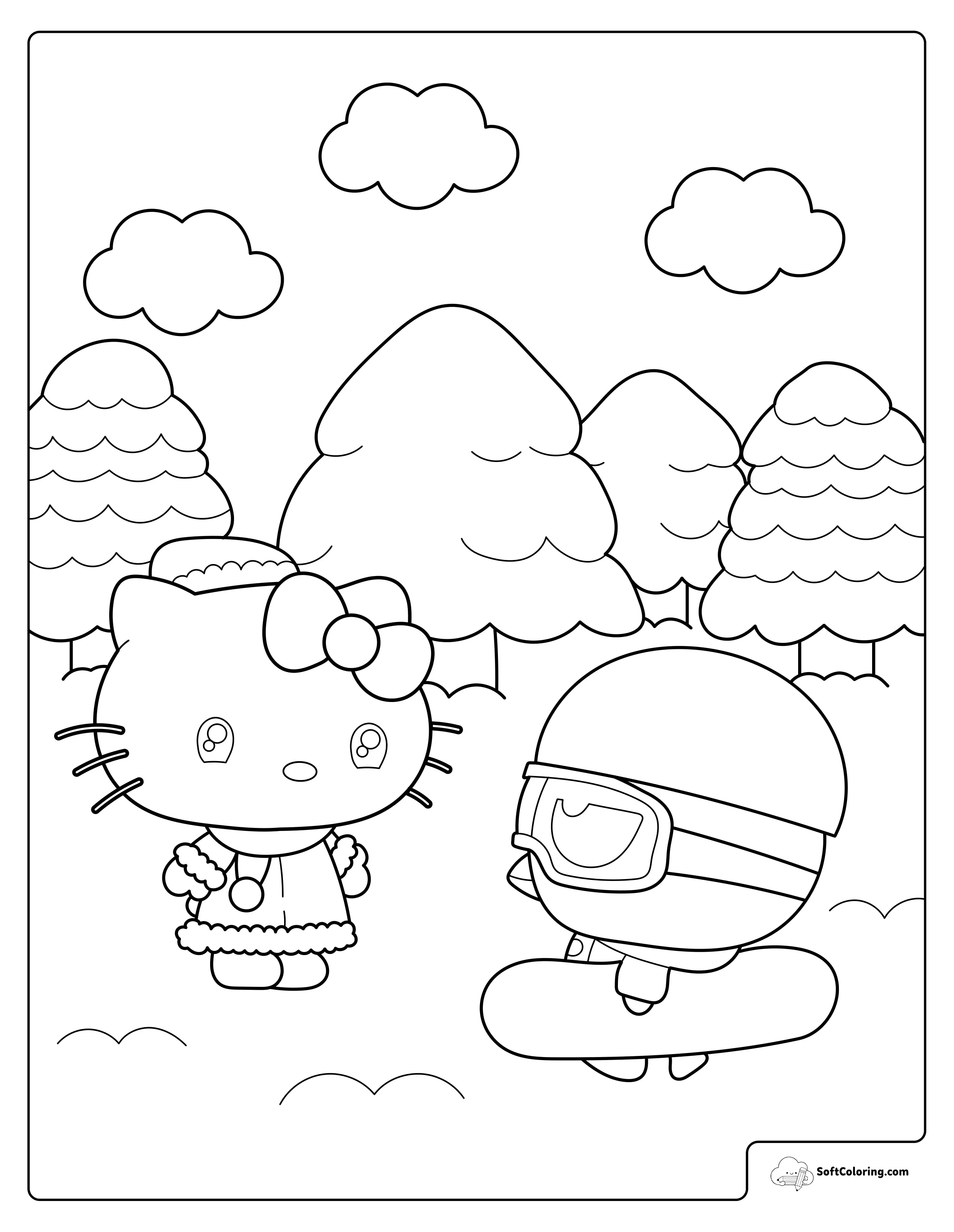 Hello Kitty And Badtz-Maru In The Snow