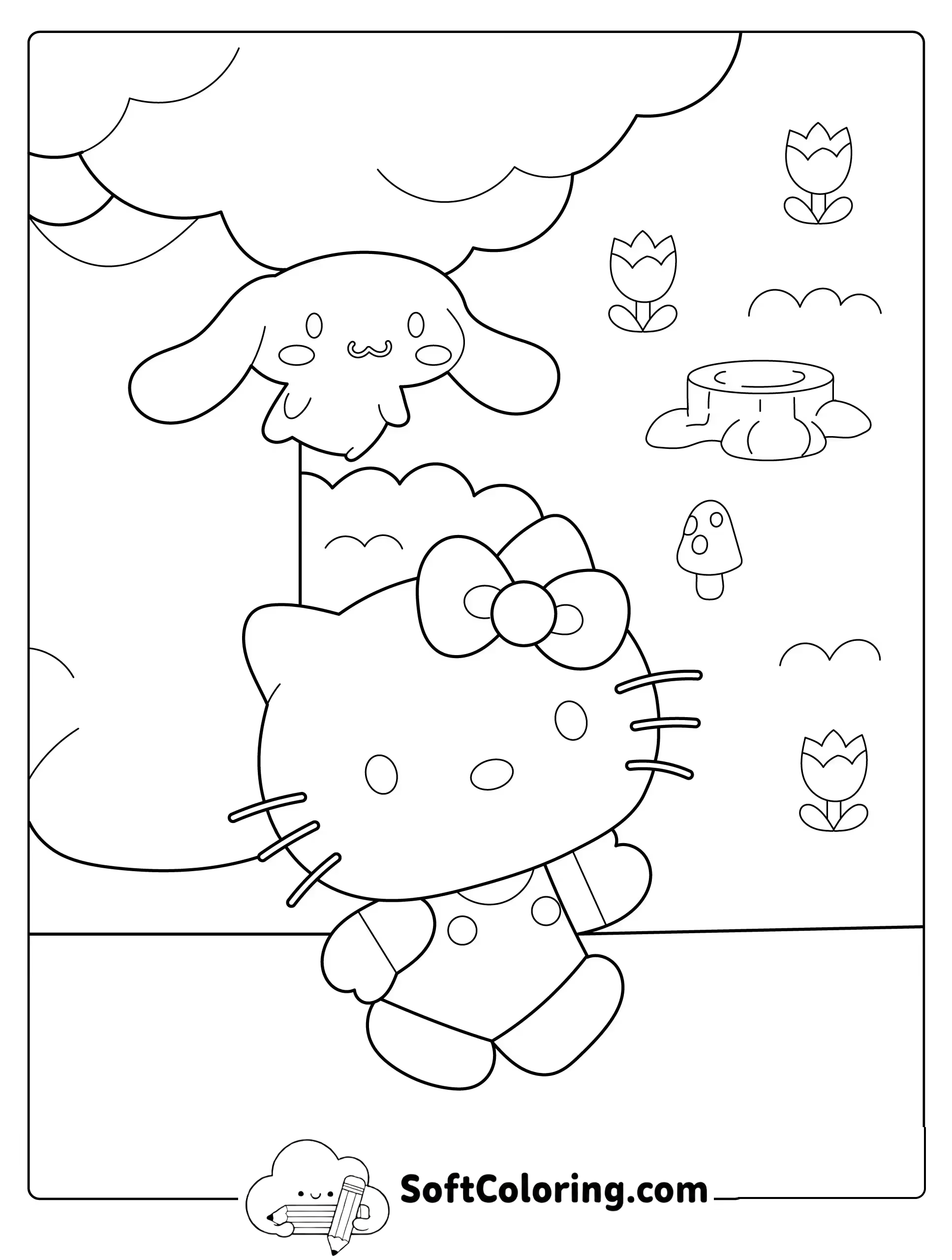 Hello Kitty and Cinnamoroll in the Forest