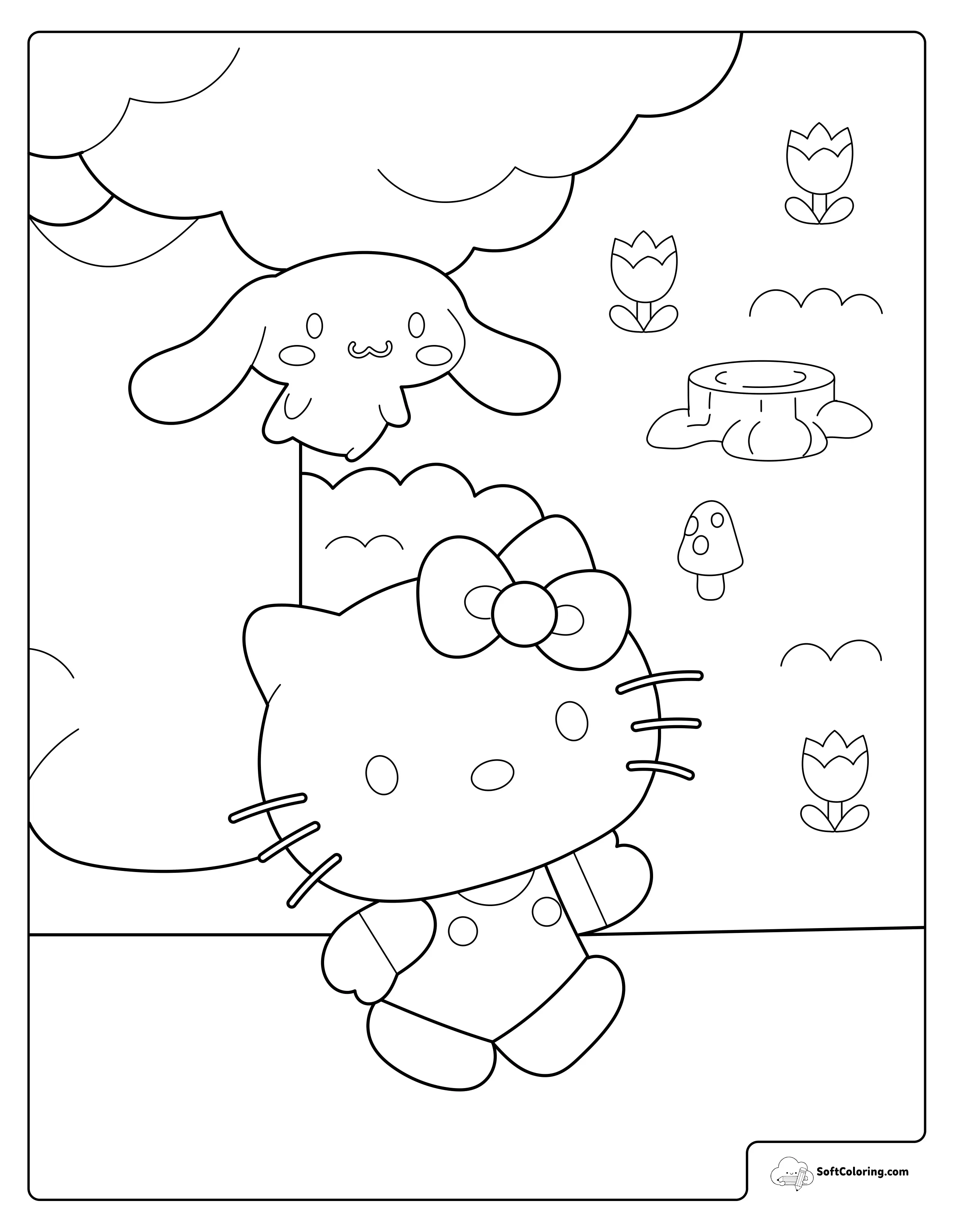 Hello Kitty And Cinnamoroll In The Forest