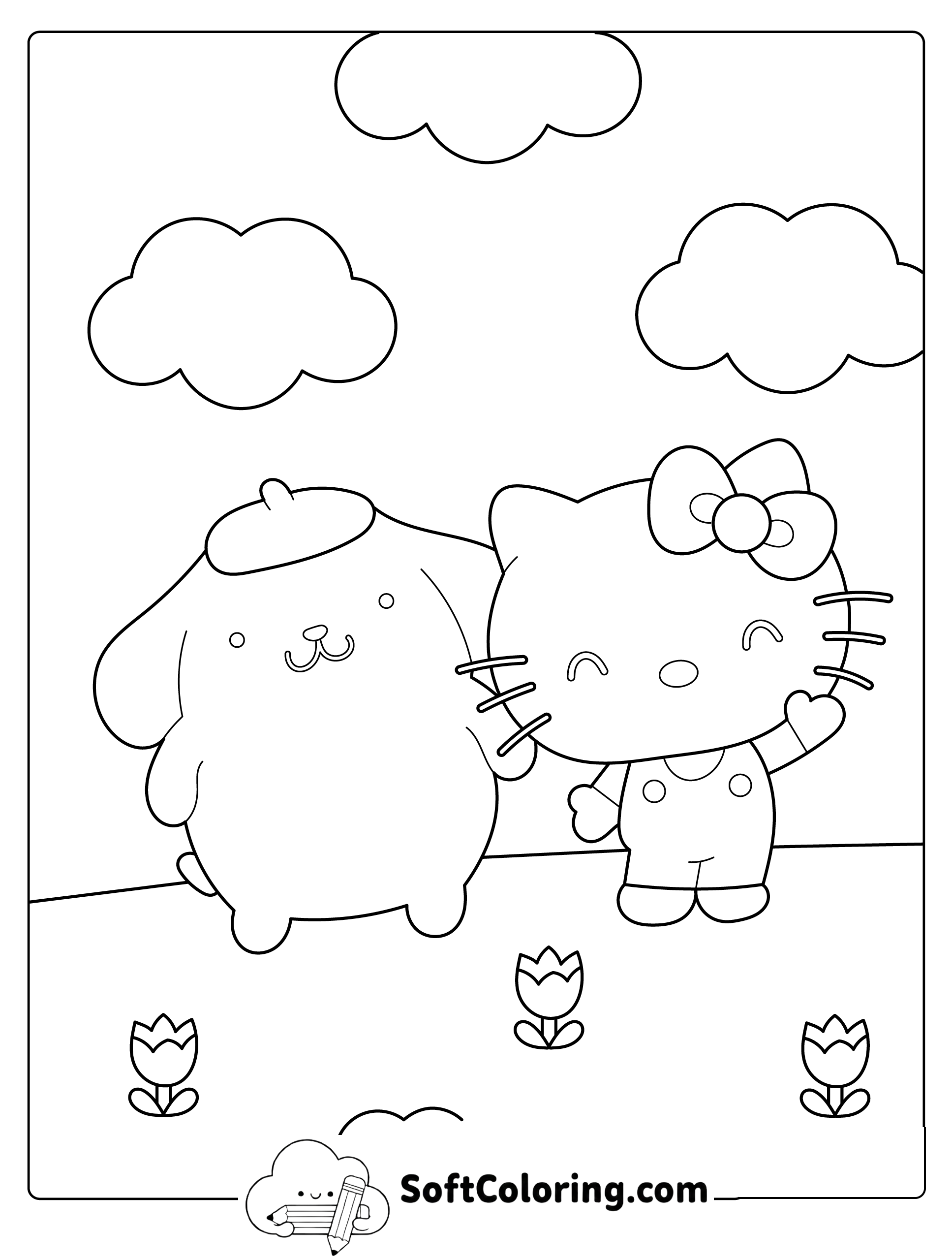 Hello Kitty and Pompompurin on the Hill