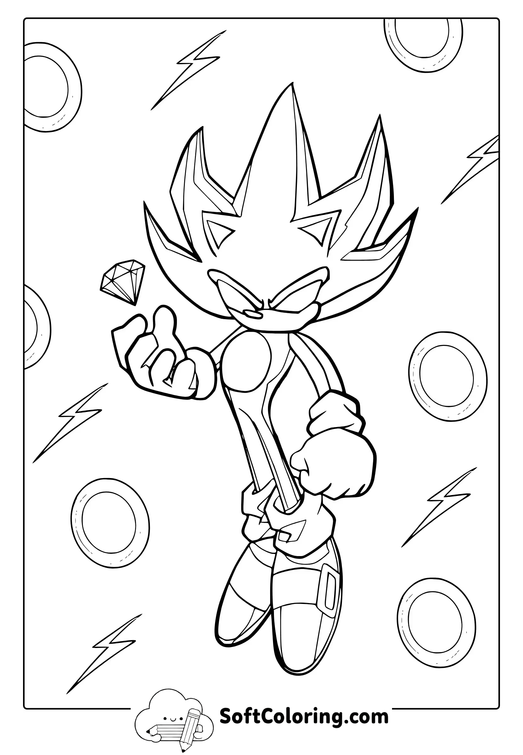 Hyper Sonic Coloring Page