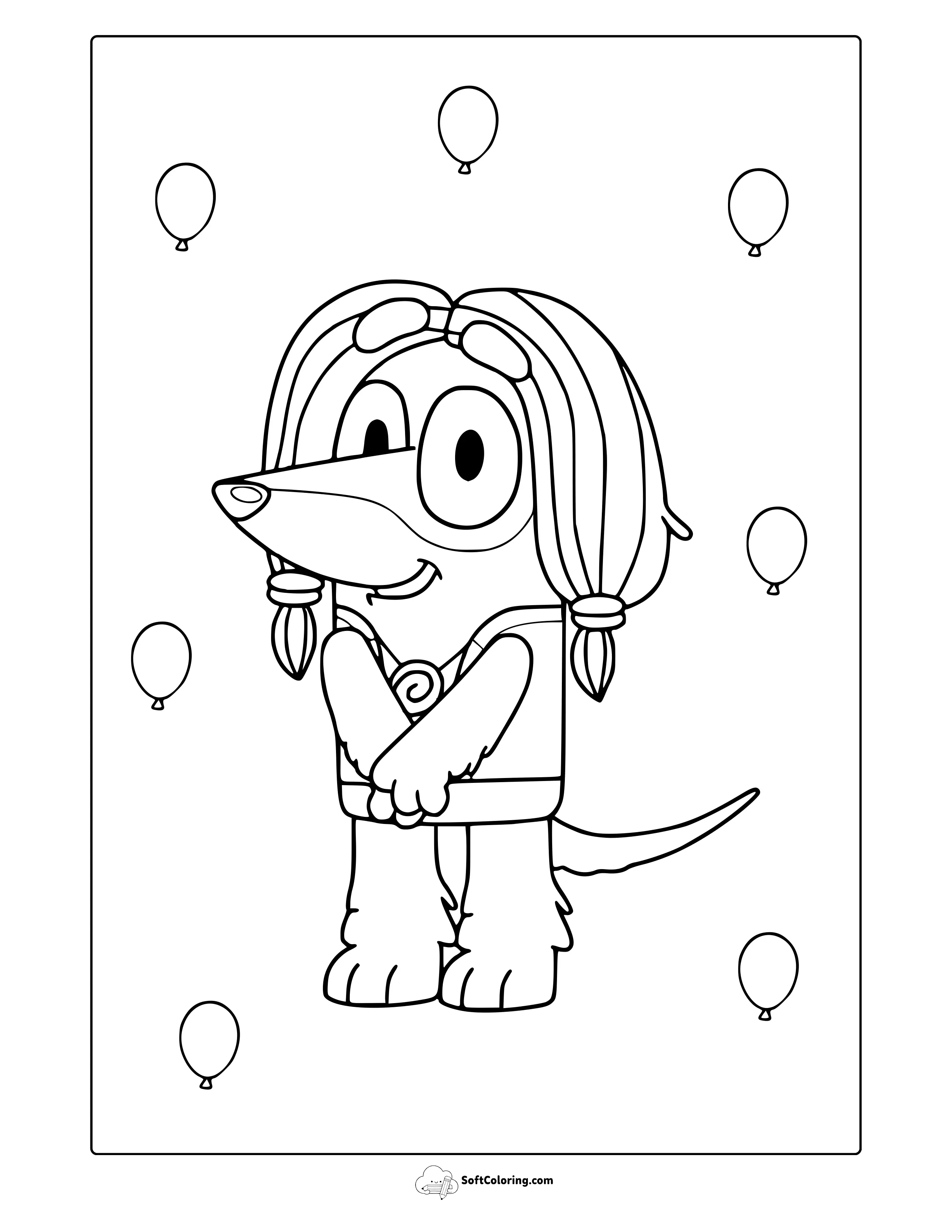 Indy From Bluey Coloring Page