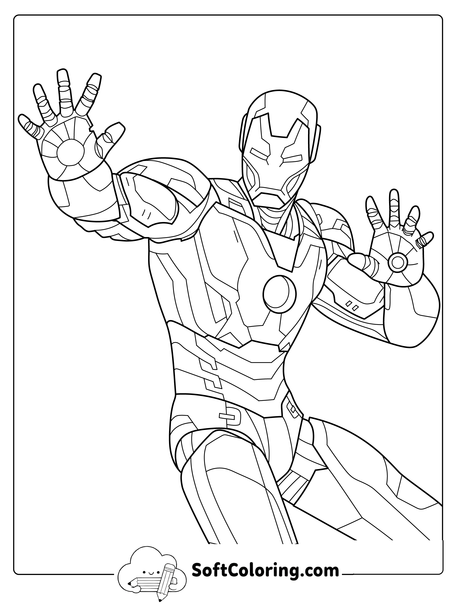 Iron Man Power Blast Coloring Page