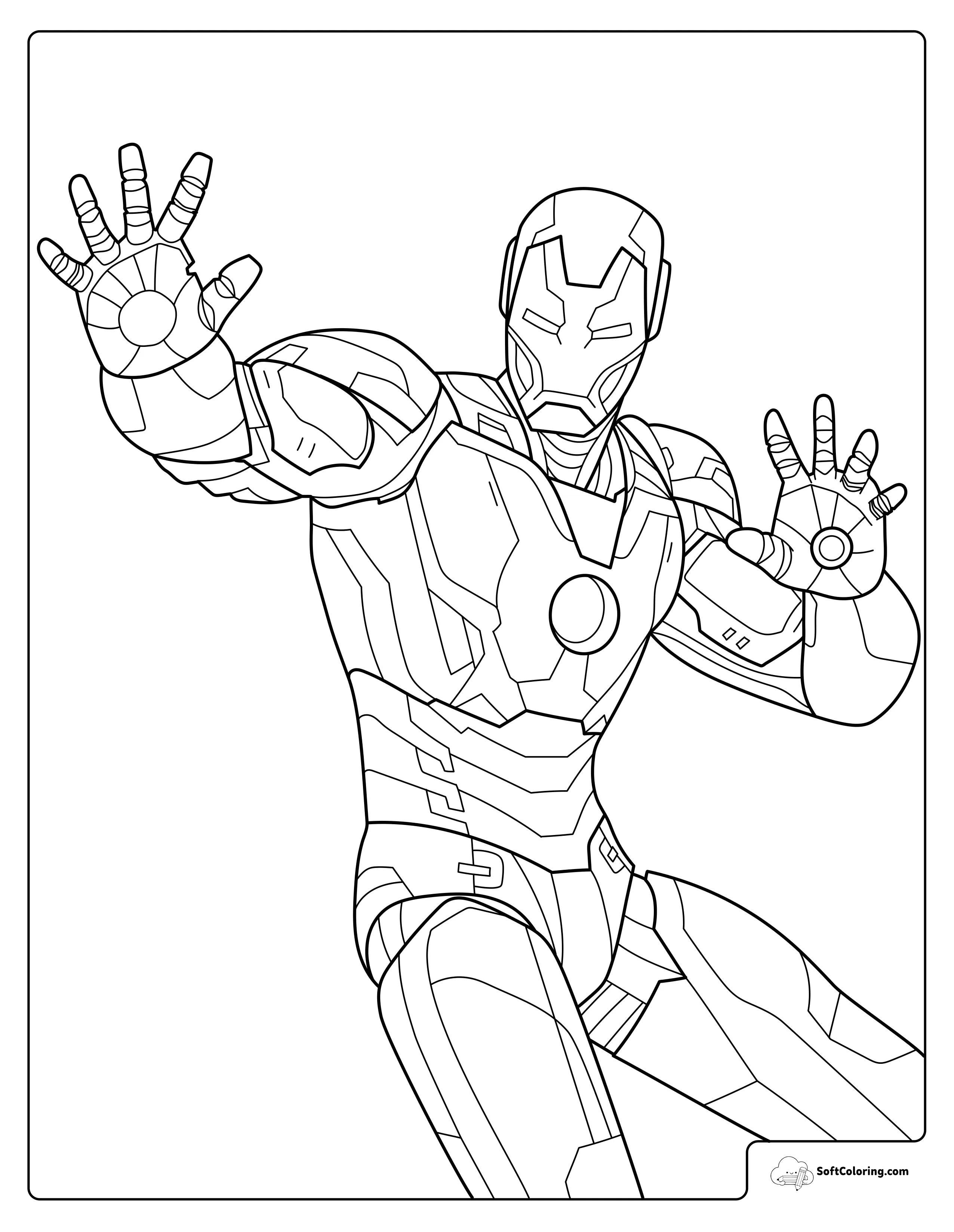 Iron Man Power Blast Coloring Page