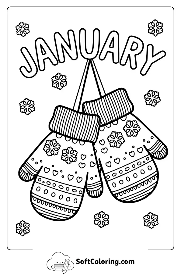 January Mittens Coloring Pages