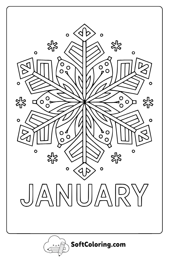 January Snowflake Coloring Pages