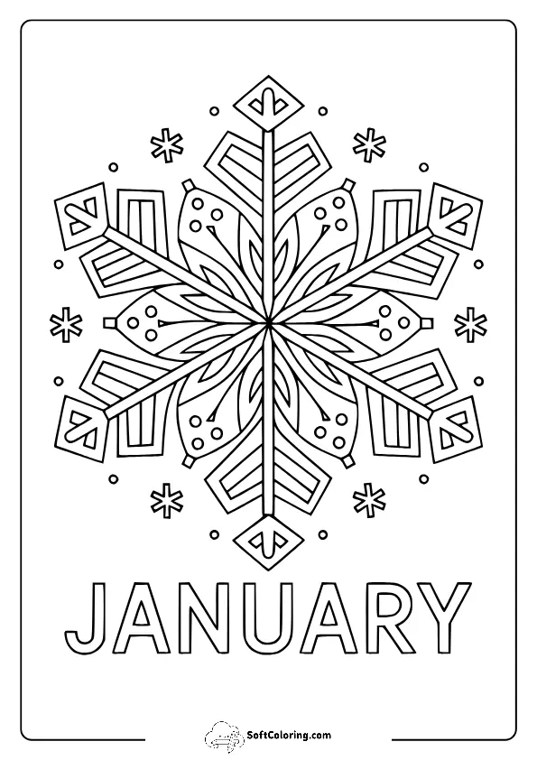 January Snowflake Coloring Pages