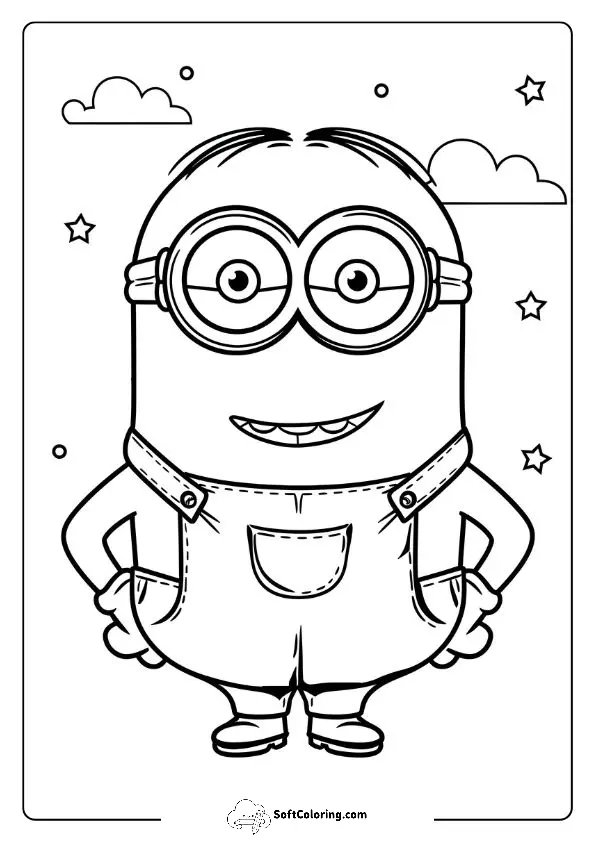 Kevin The Minion Coloring Page