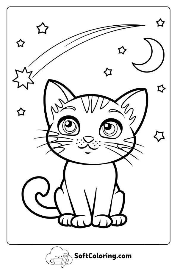 Kitten Watching a Shooting Star