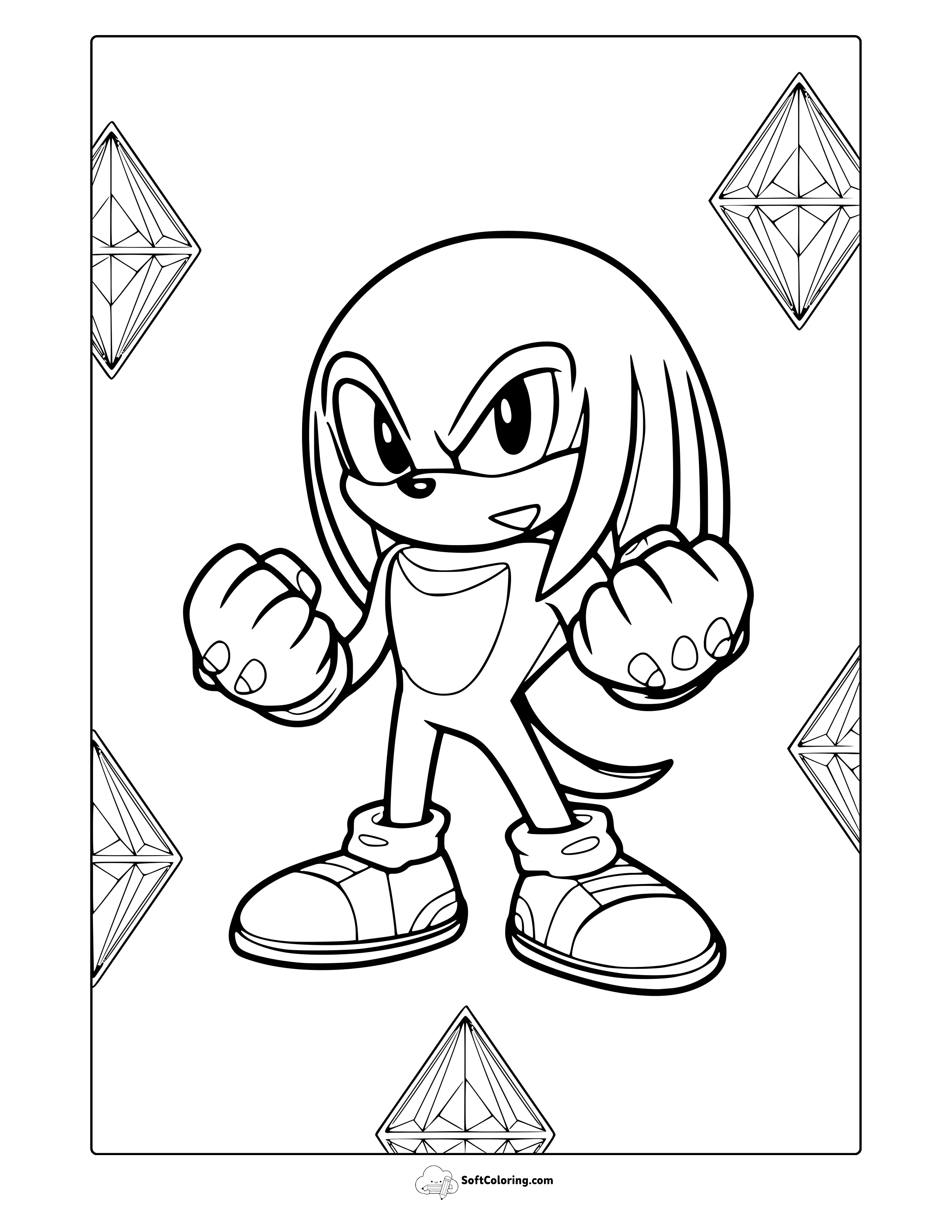 Knuckles From Sonic Coloring Page