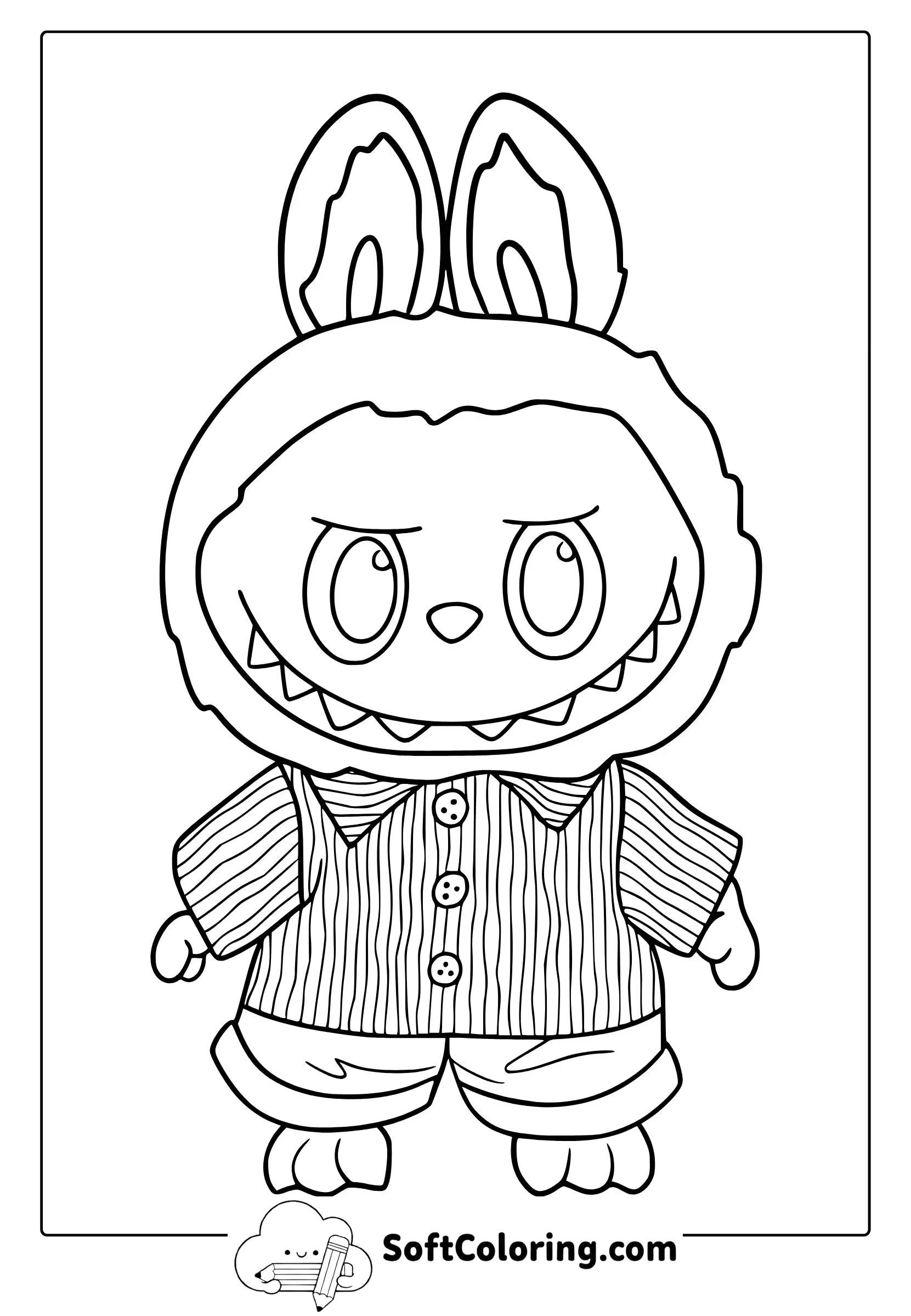 Labu wearing a t-shirt coloring page