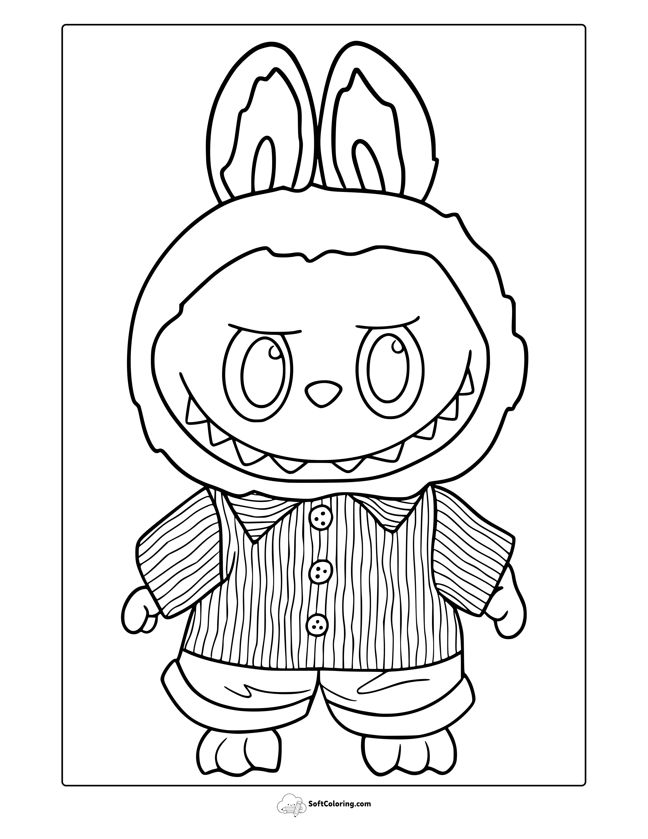 Labu Wearing A T-Shirt Coloring Page