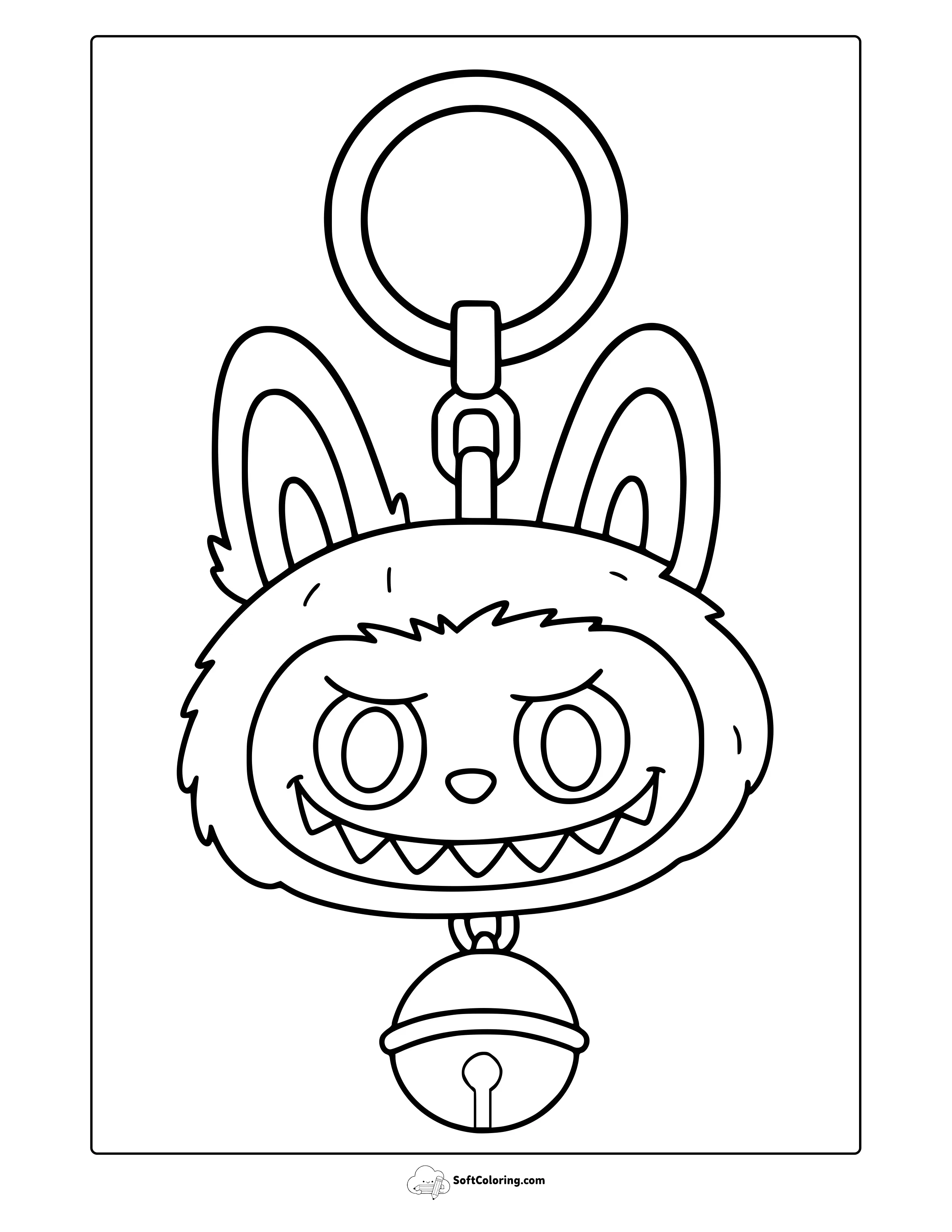 Labubu Keychain Coloring Page