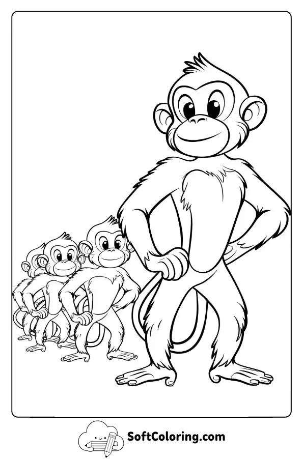 Leader Monkey Guiding the Troop