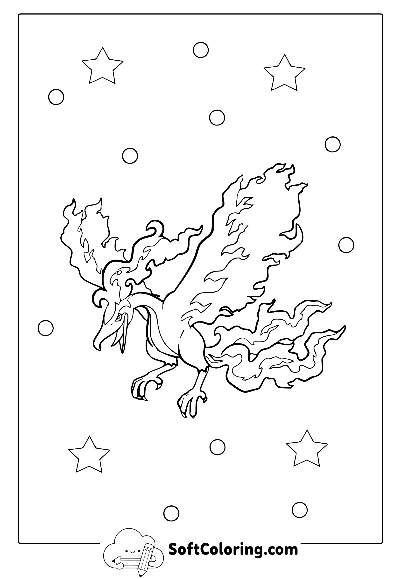 Legendary Pokemon Coloring Page (Legendary Moltres)