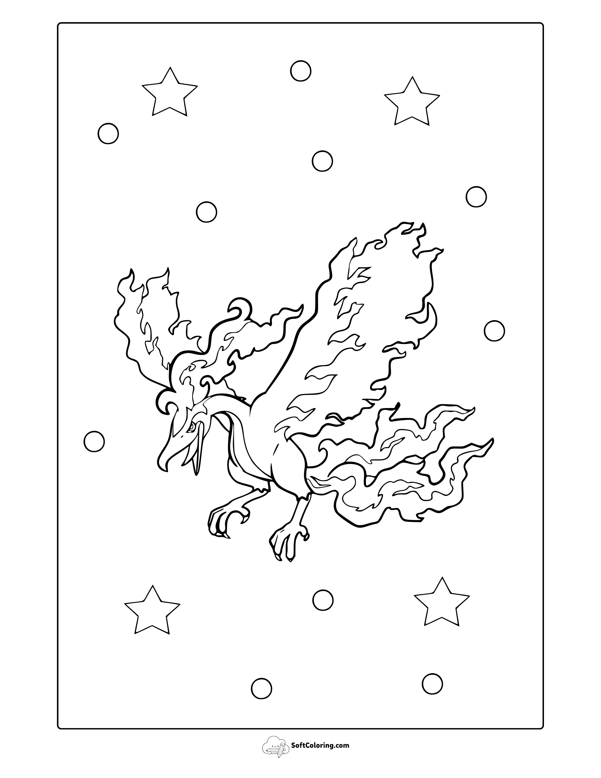 Legendary Pokemon Coloring Page (Legendary Moltres)