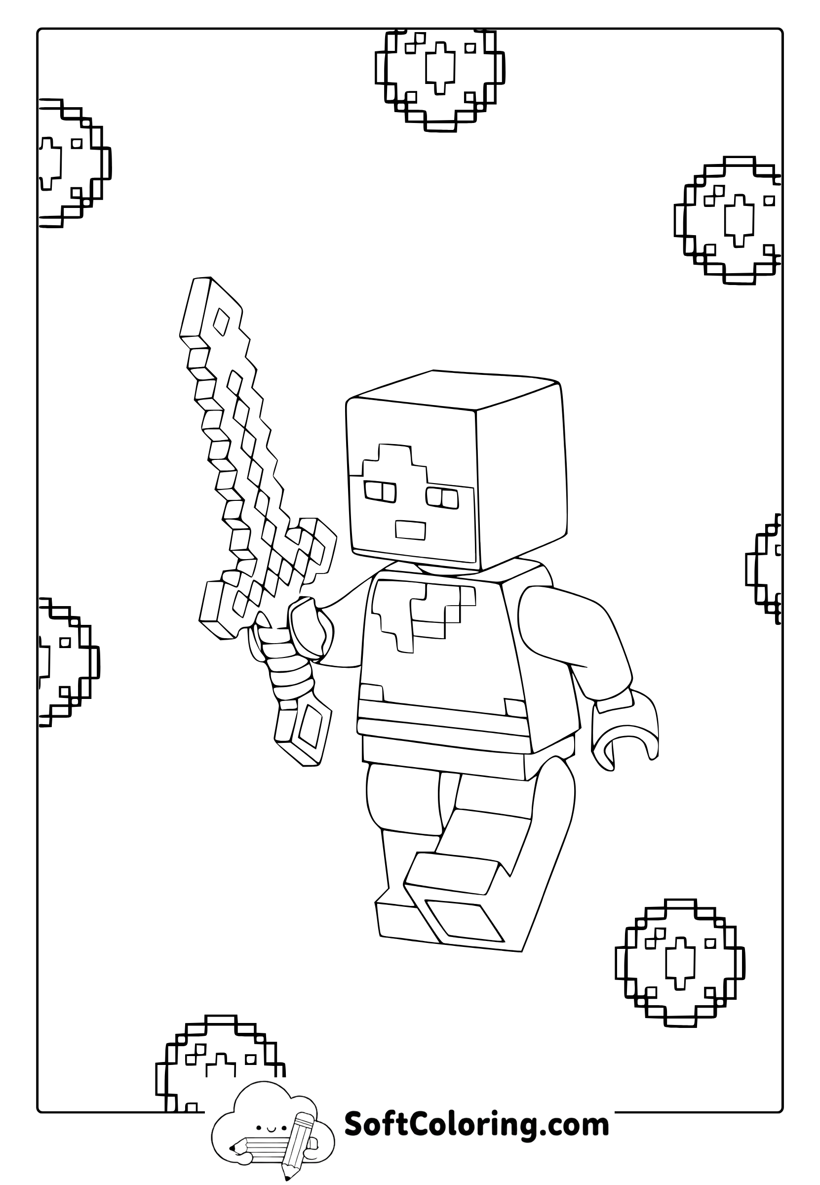 Lego Minecraft Coloring Page