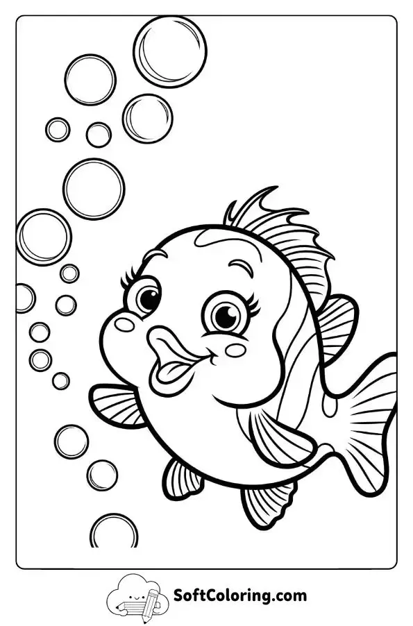 Little Fish Playing With Bubbles