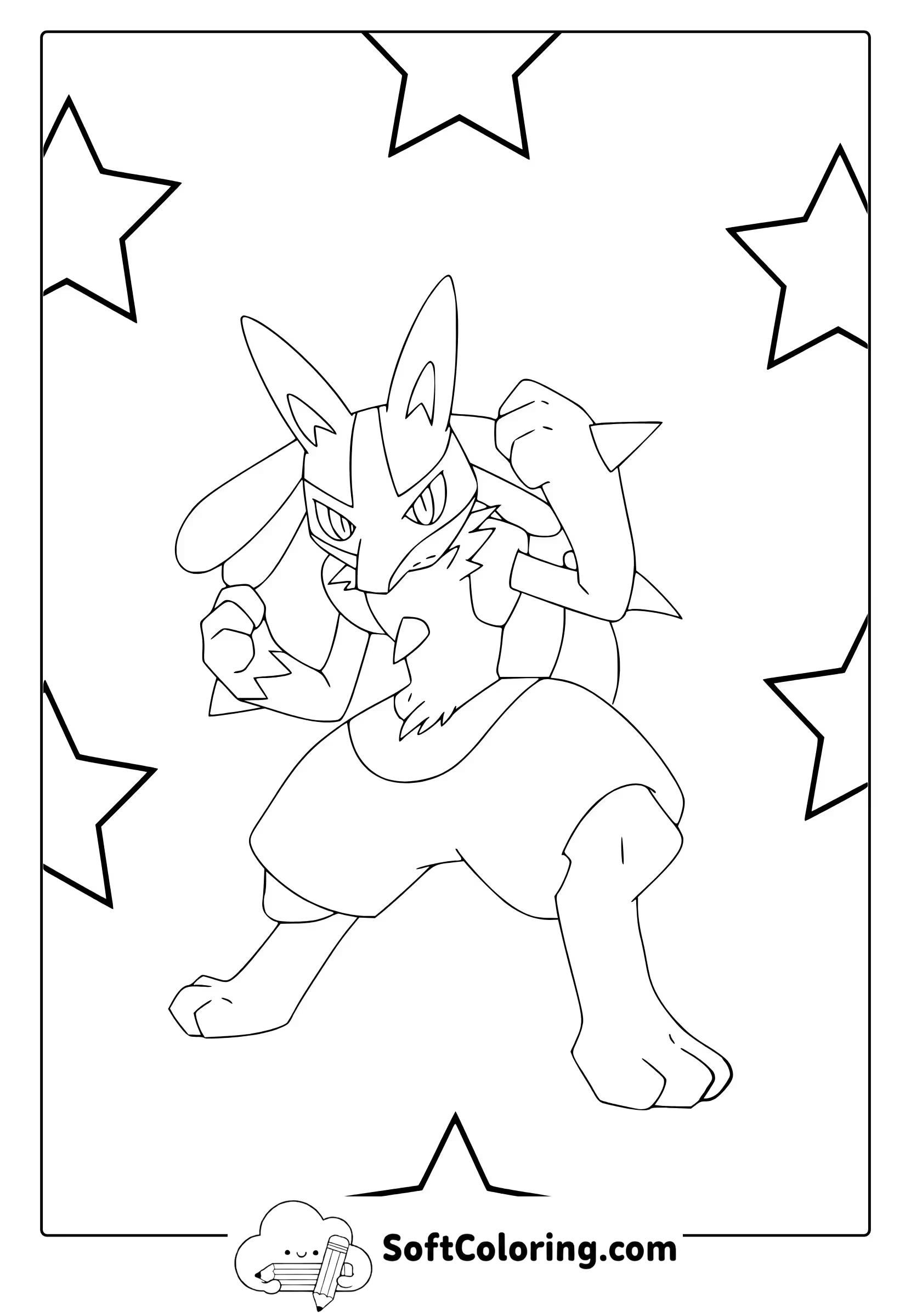 Lucario Pokemon Coloring Page