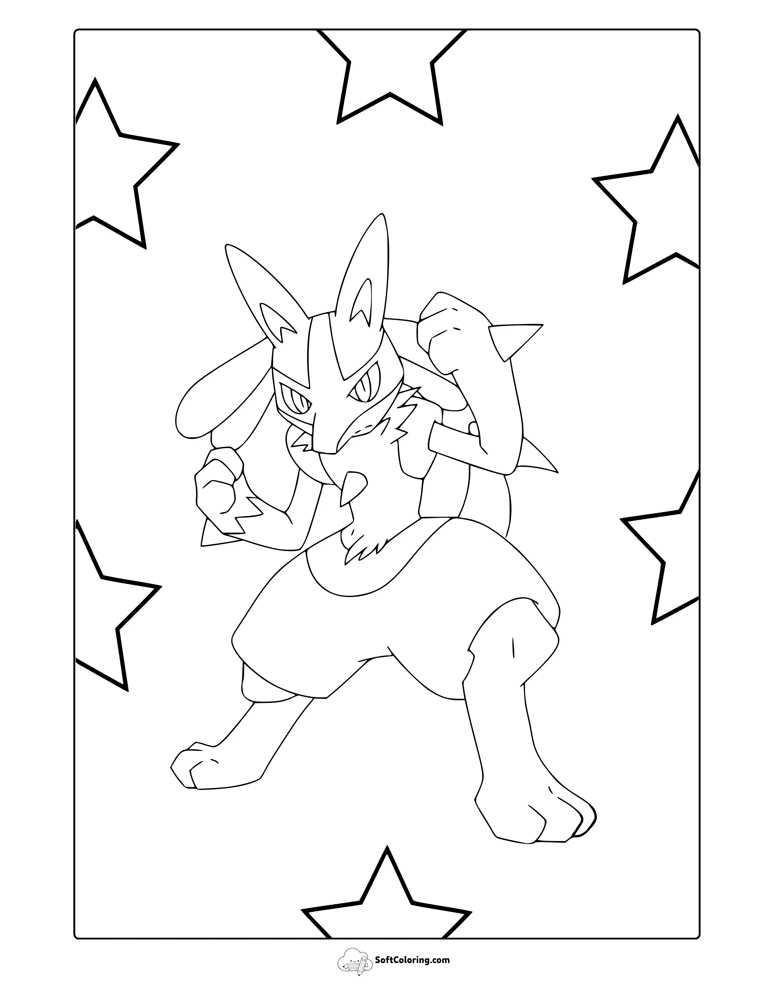 Lucario Pokemon Coloring Page