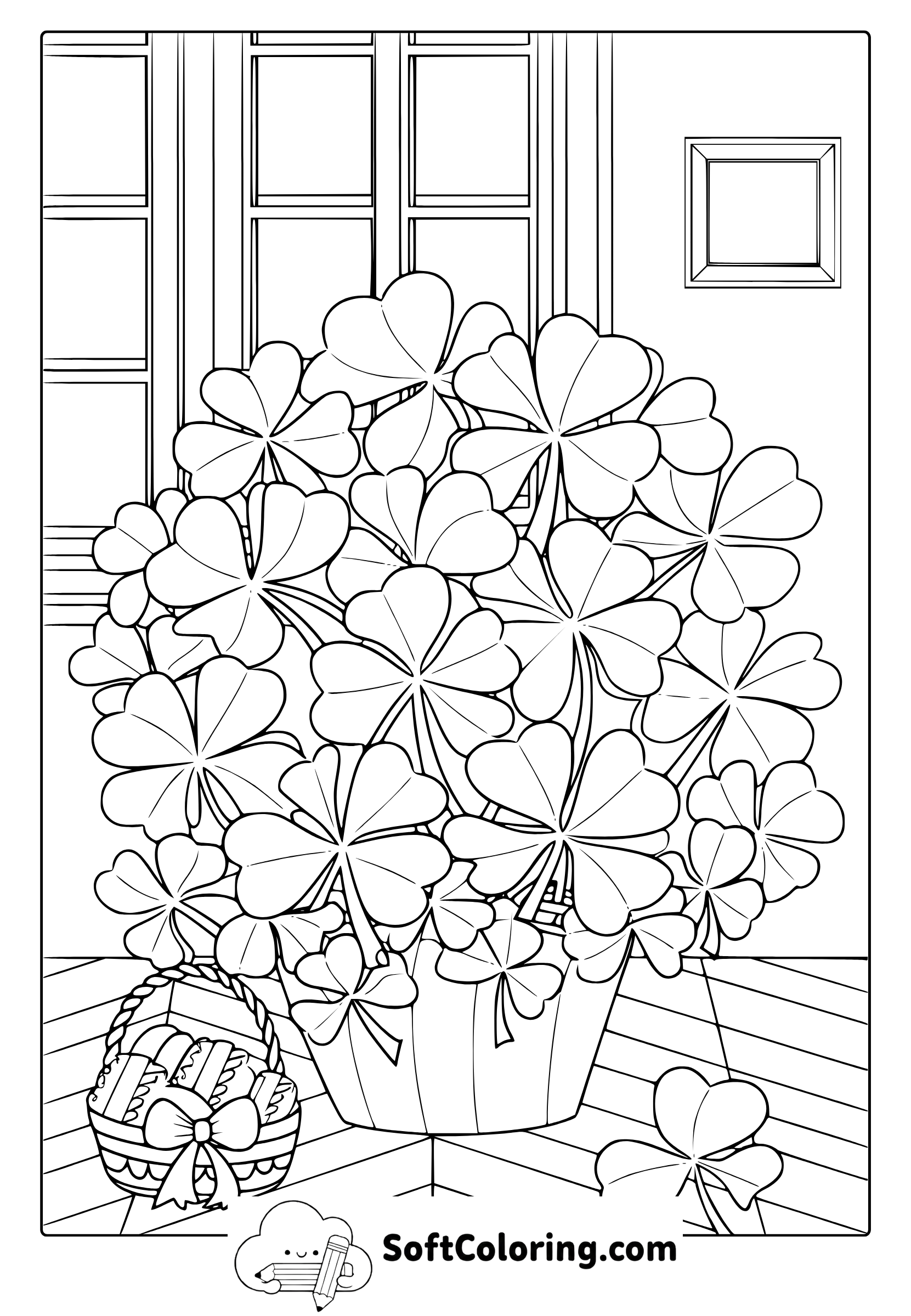 Lucky Shamrocks to Color