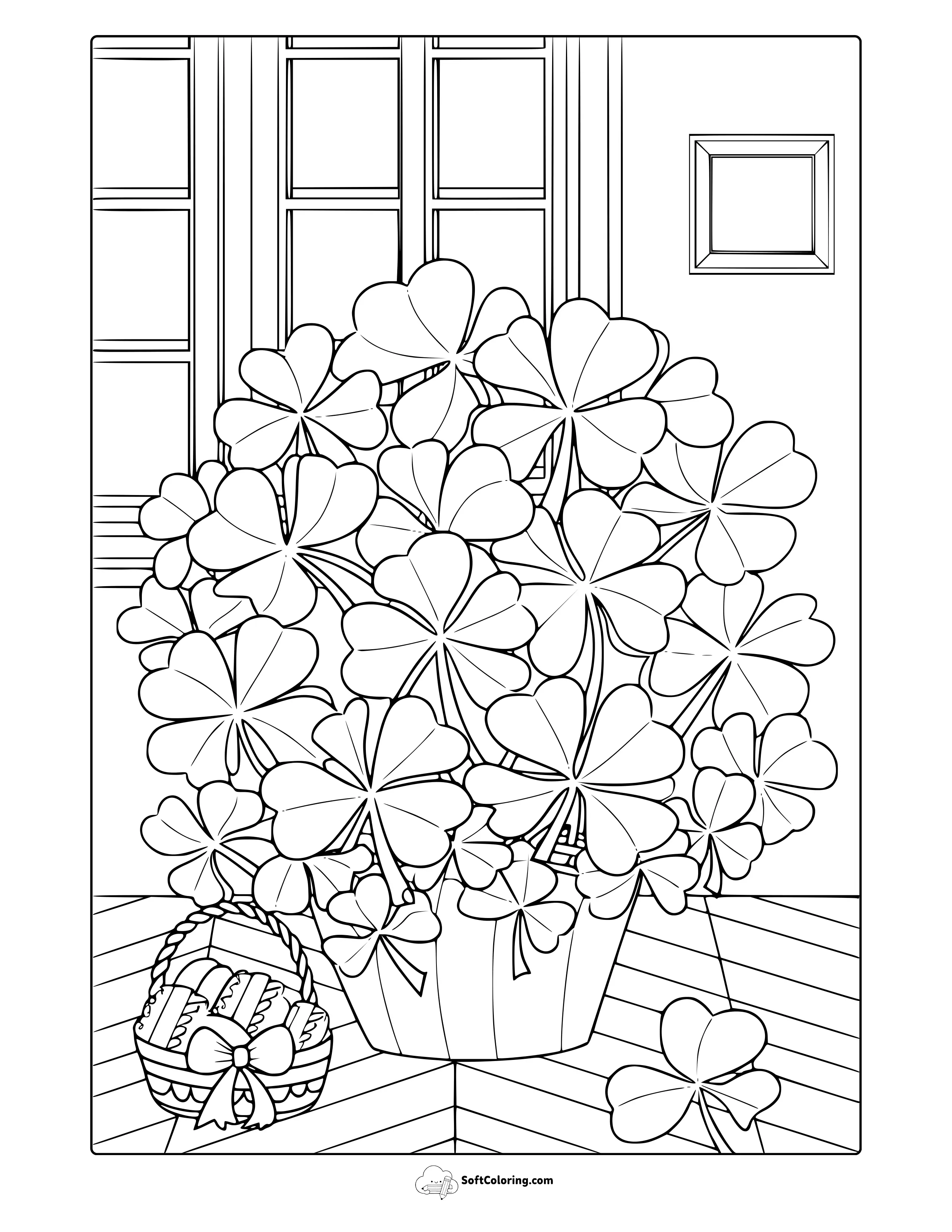 Lucky Shamrocks To Color