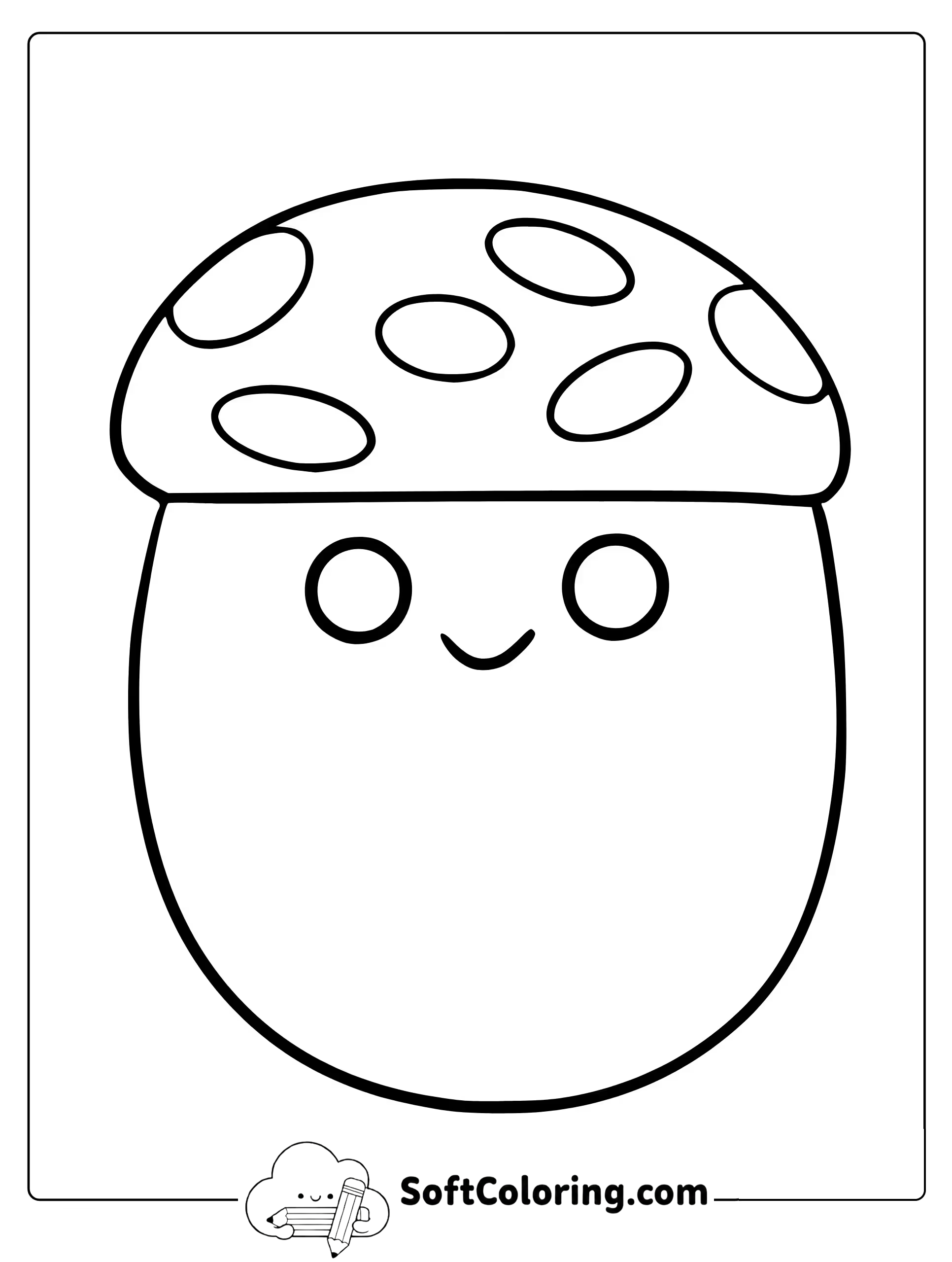 Malcolm the Mushroom Squismallow Coloring Page