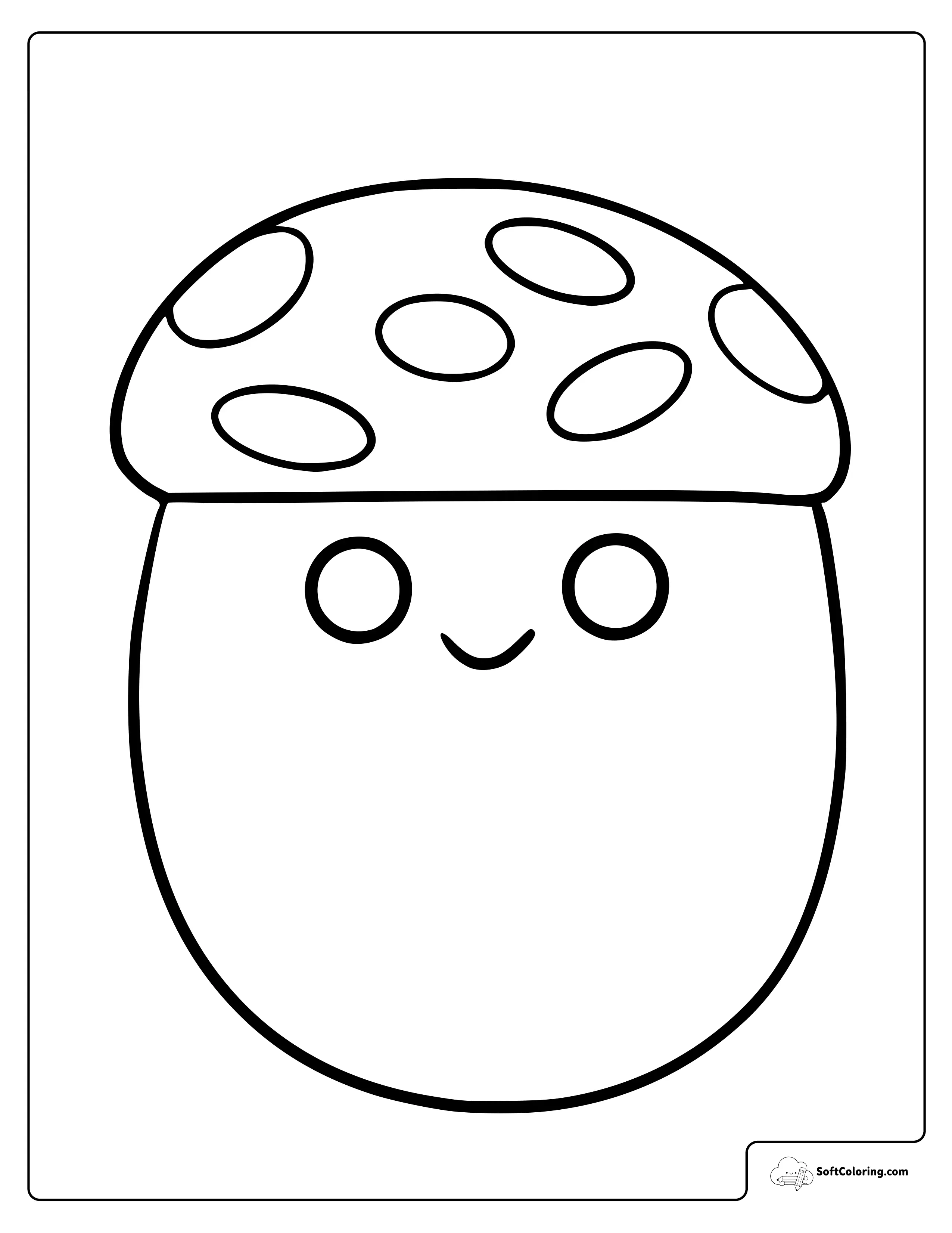 Malcolm The Mushroom Squismallow Coloring Page