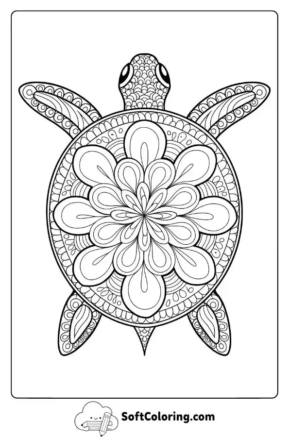 Mandala Turtle With Circular Motifs