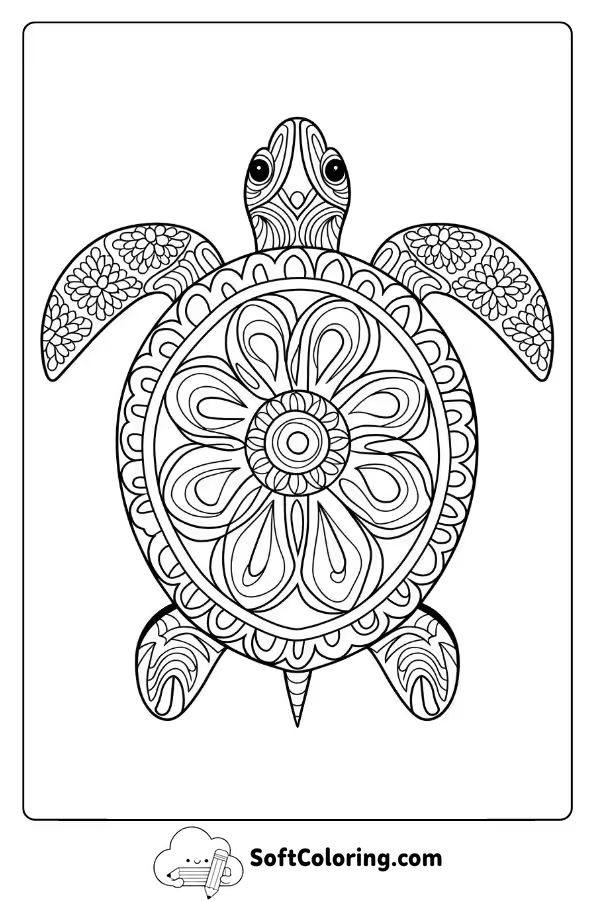 Mandala Turtle with Intricate Patterns