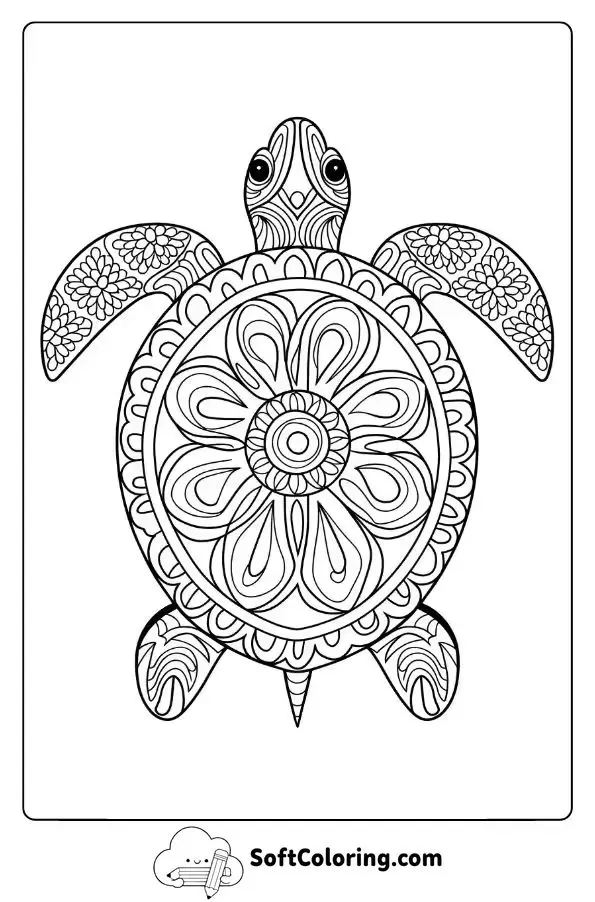 Mandala Turtle With Intricate Patterns