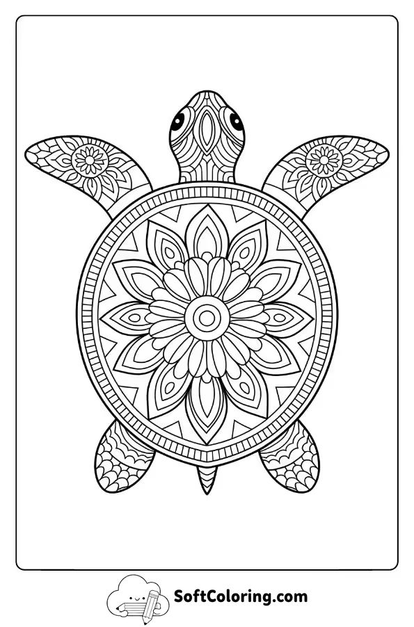 Mandala Turtle with Unique Designs