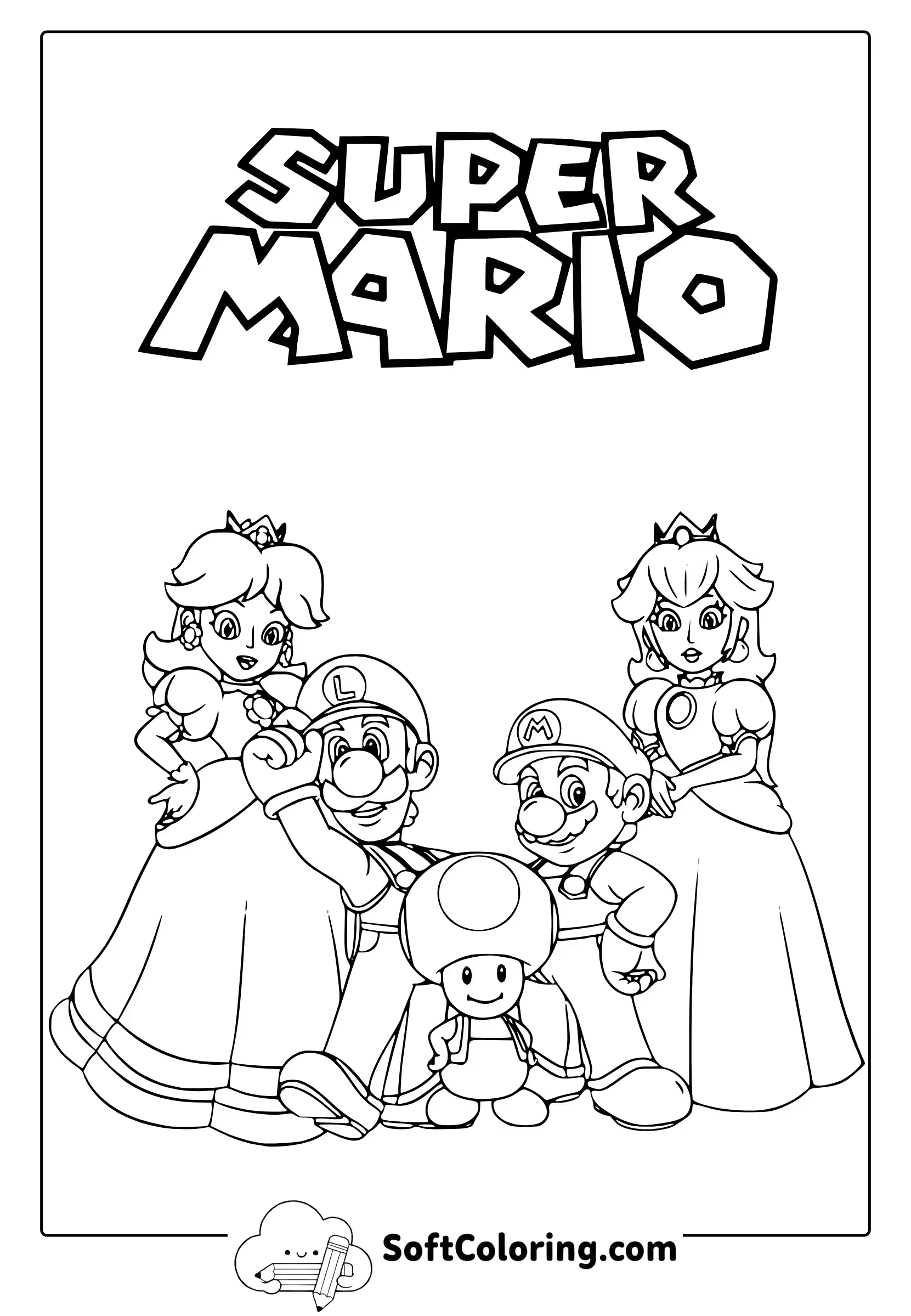 Mario Characters Coloring Page