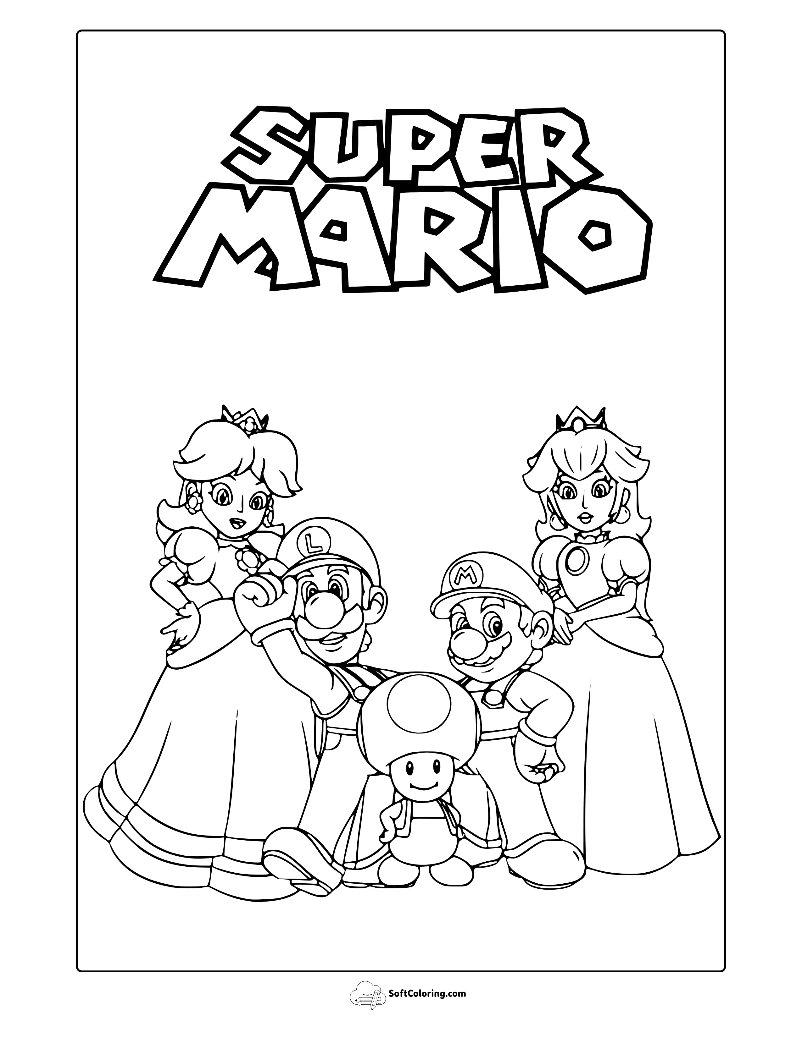 Mario Characters Coloring Page