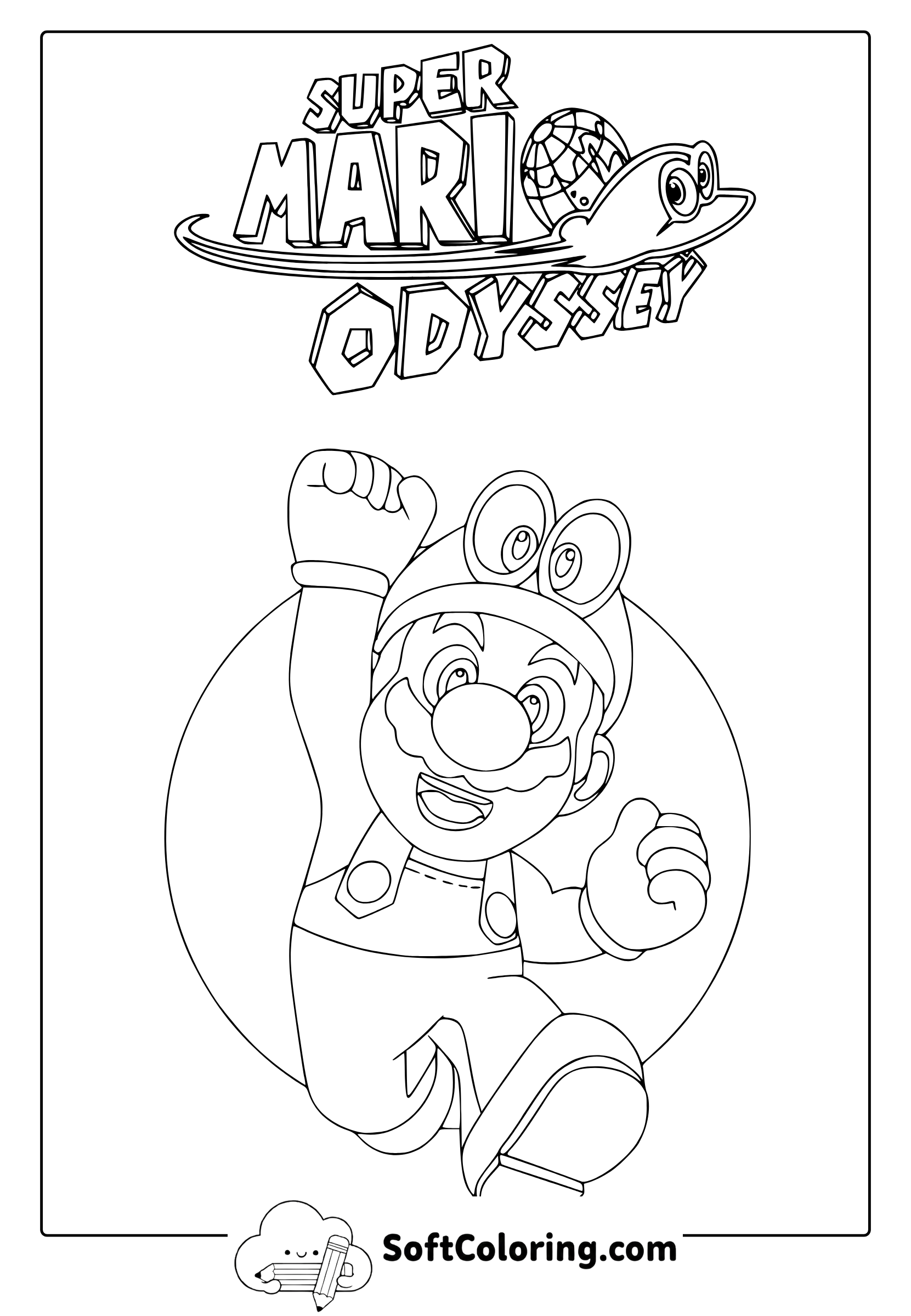 Mario Odyssey Coloring Page