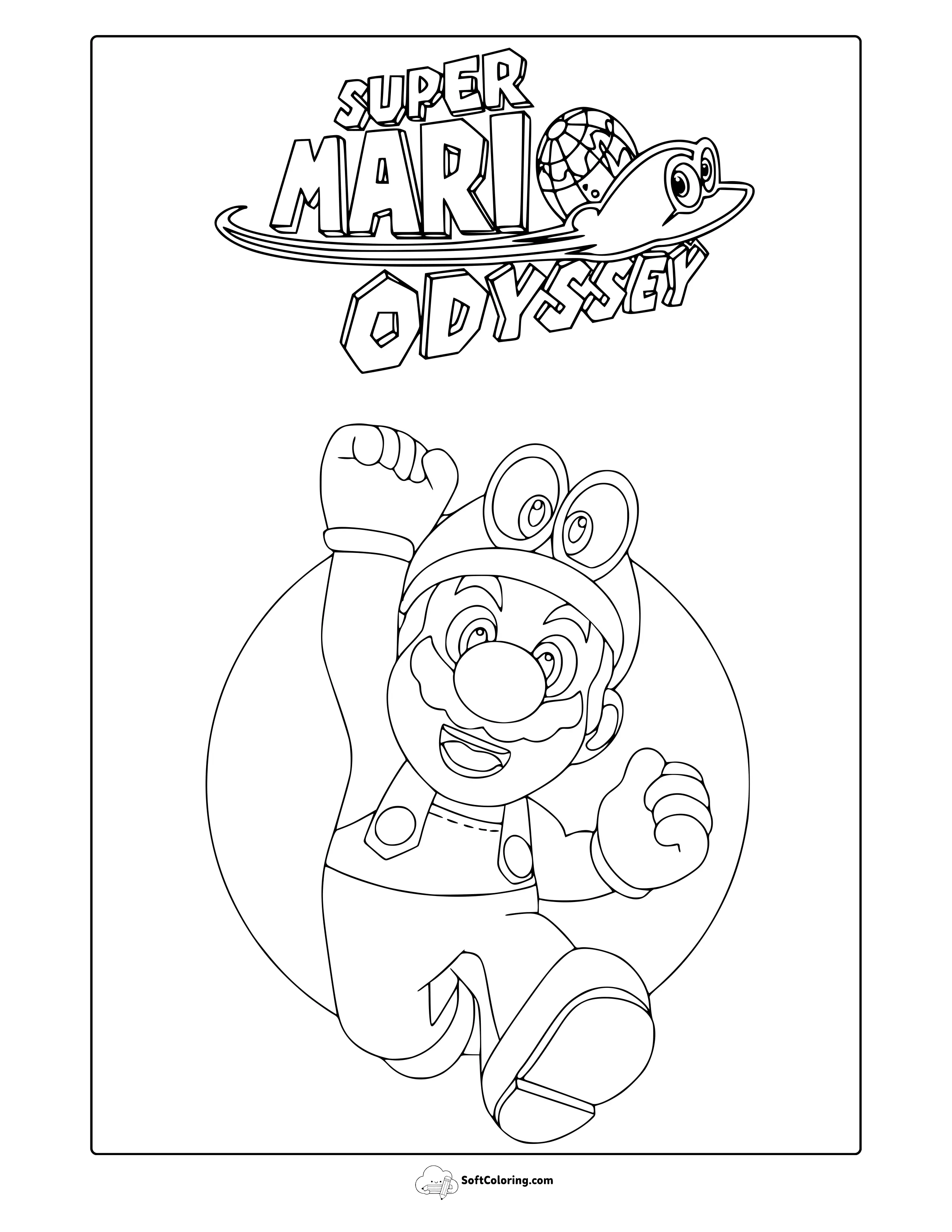 Mario Odyssey Coloring Page