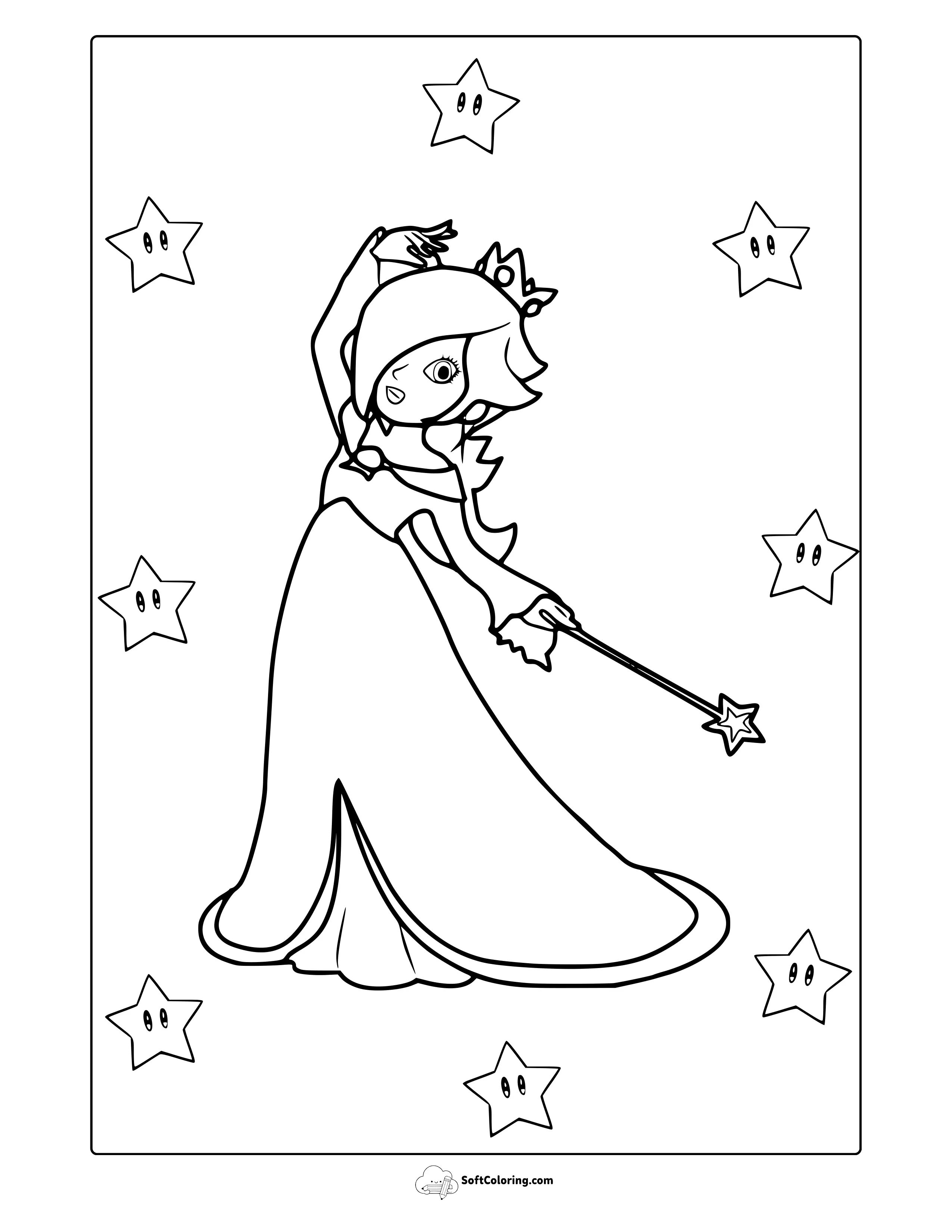 Mario Rosalina Coloring Page